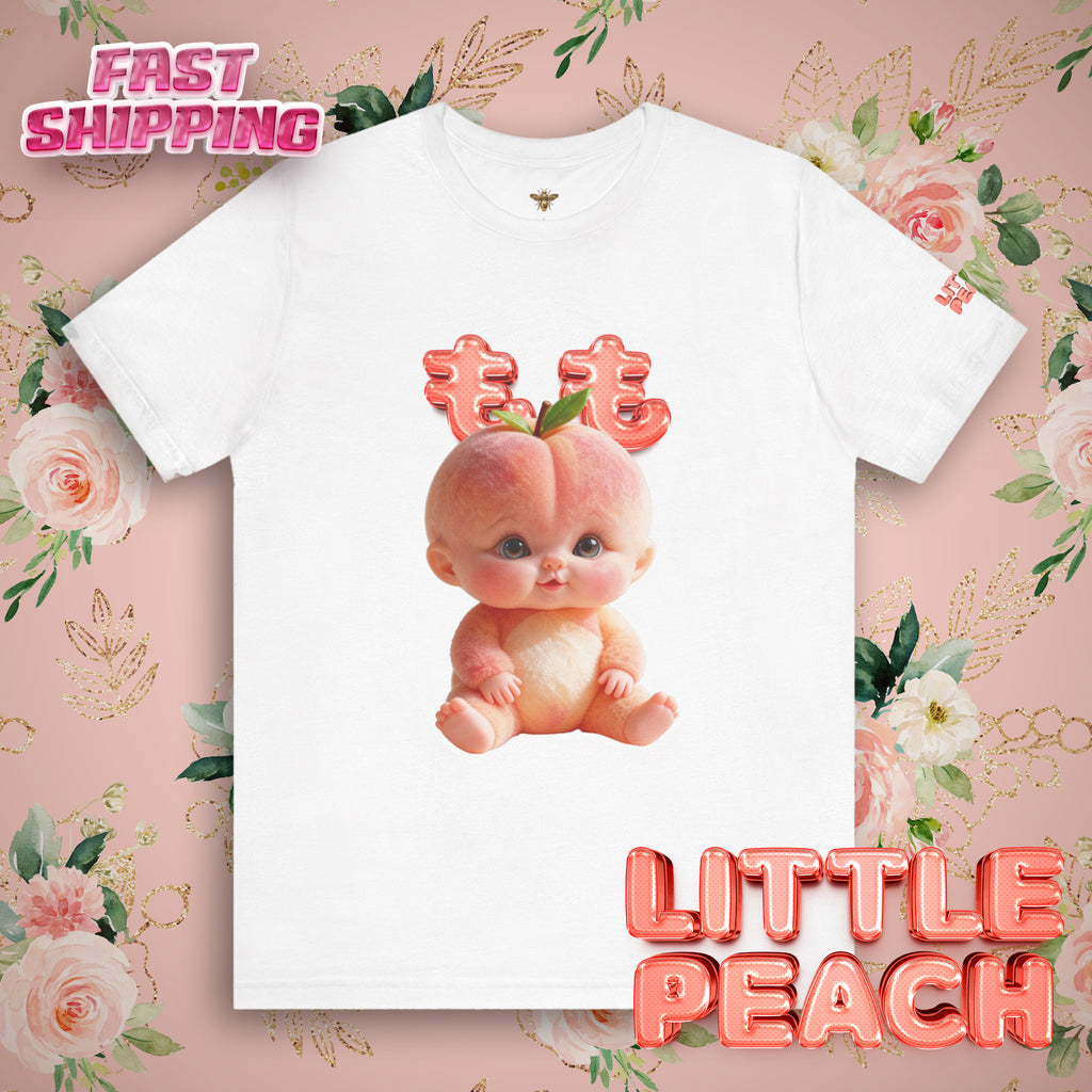 Peach Baby Graphic T Shirt Cute Fruit Baby Illustration Soft Tee Unisex Jersey Short Sleeve Tee
