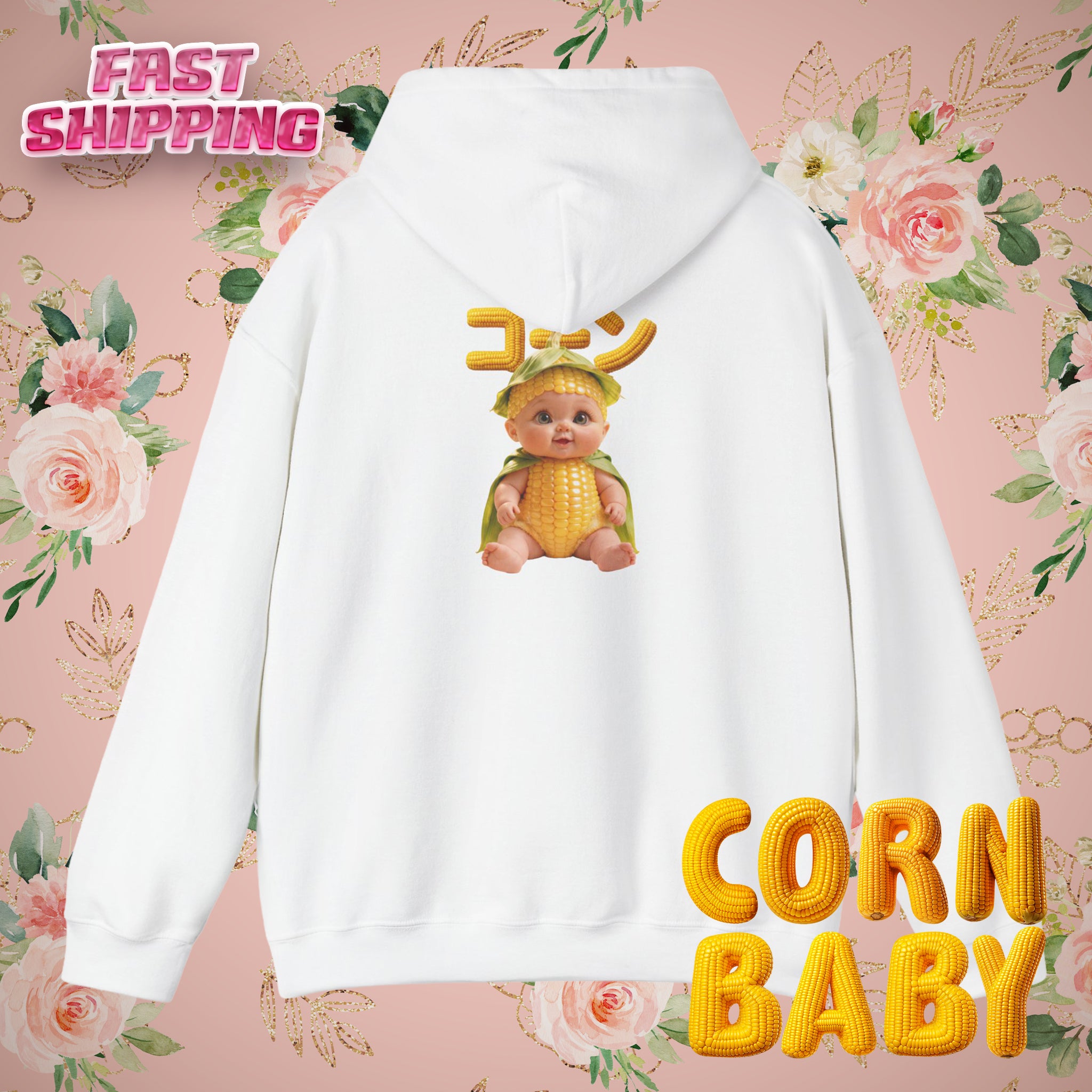 Corn Baby Hoodie Cute Character Sweatshirt (YouTube Store Edition) | Unisex Heavy Blend™ Hooded Sweatshirt