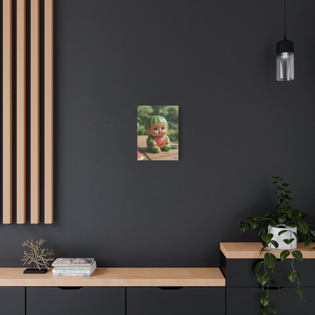 Canvas Wall Art SuikaBaby Cute Watermelon Baby Character (YouTube Store Edition) | Matte Canvas, Stretched, 1.25"