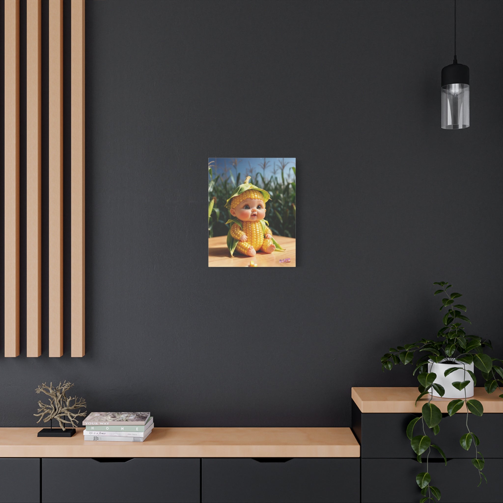 Corn Baby Canvas Print Cute Yellow Farm Character Wall Decoration (YouTube Store Edition) | Matte Canvas, Stretched, 1.25"