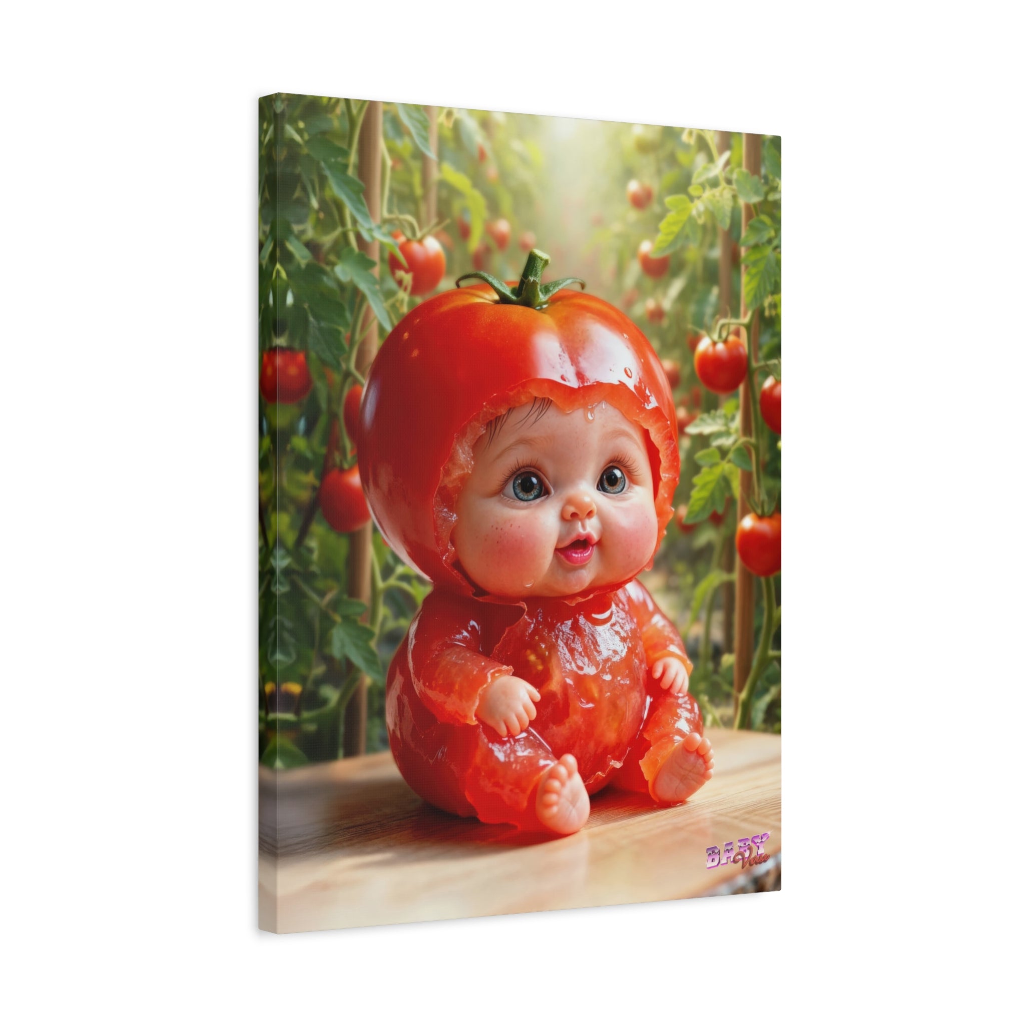 TomaBaby Canvas Wall Art Cute Tomato Garden Nursery Decor | Matte Canvas, Stretched, 1.25"