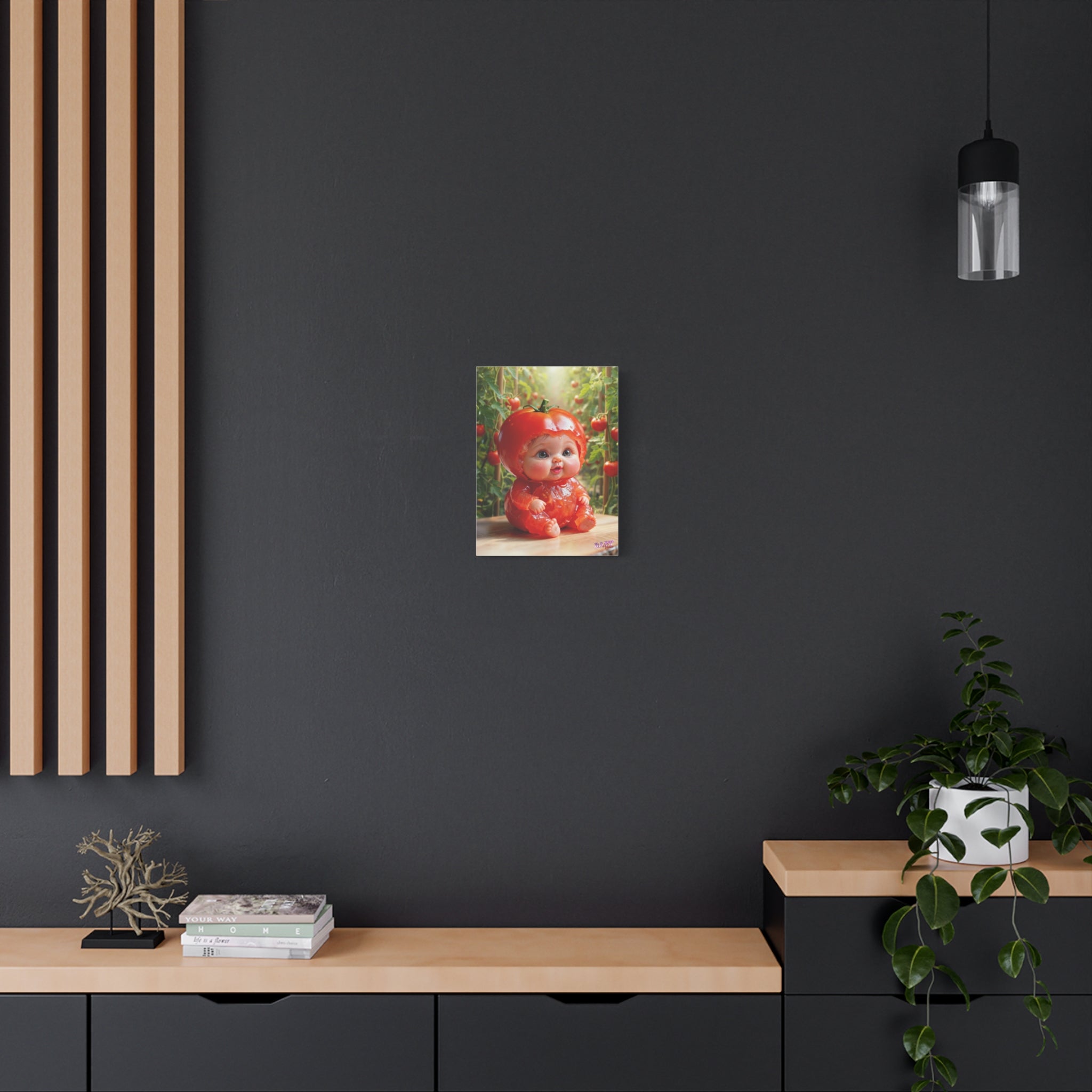 TomaBaby Canvas Wall Art Cute Tomato Garden Nursery Decor | Matte Canvas, Stretched, 1.25"