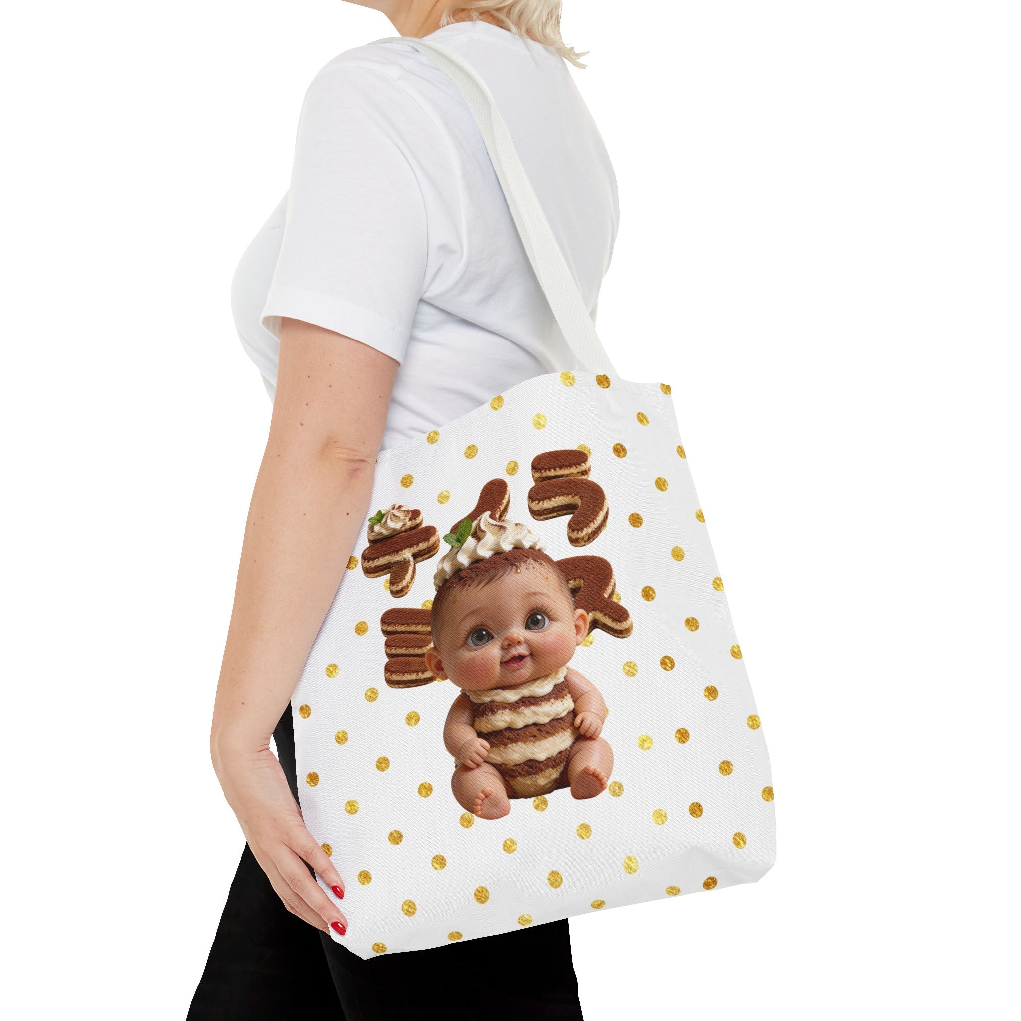 TiraBaby Tote Bag Tiramisu Dessert Character (YouTube Store Edition) | Tote Bag (AOP)