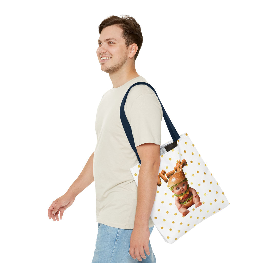 Burger Baby Tote Bag Cute Food Character (YouTube Store Edition) | Tote Bag (AOP)
