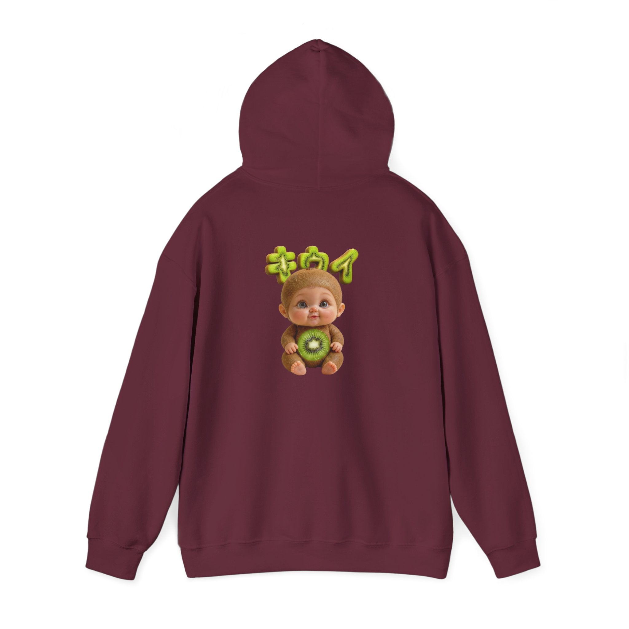 Kiwi Baby Hoodie Cute Fruit Character Back Print (YouTube Store Edition) | Unisex Heavy Blend™ Hooded Sweatshirt