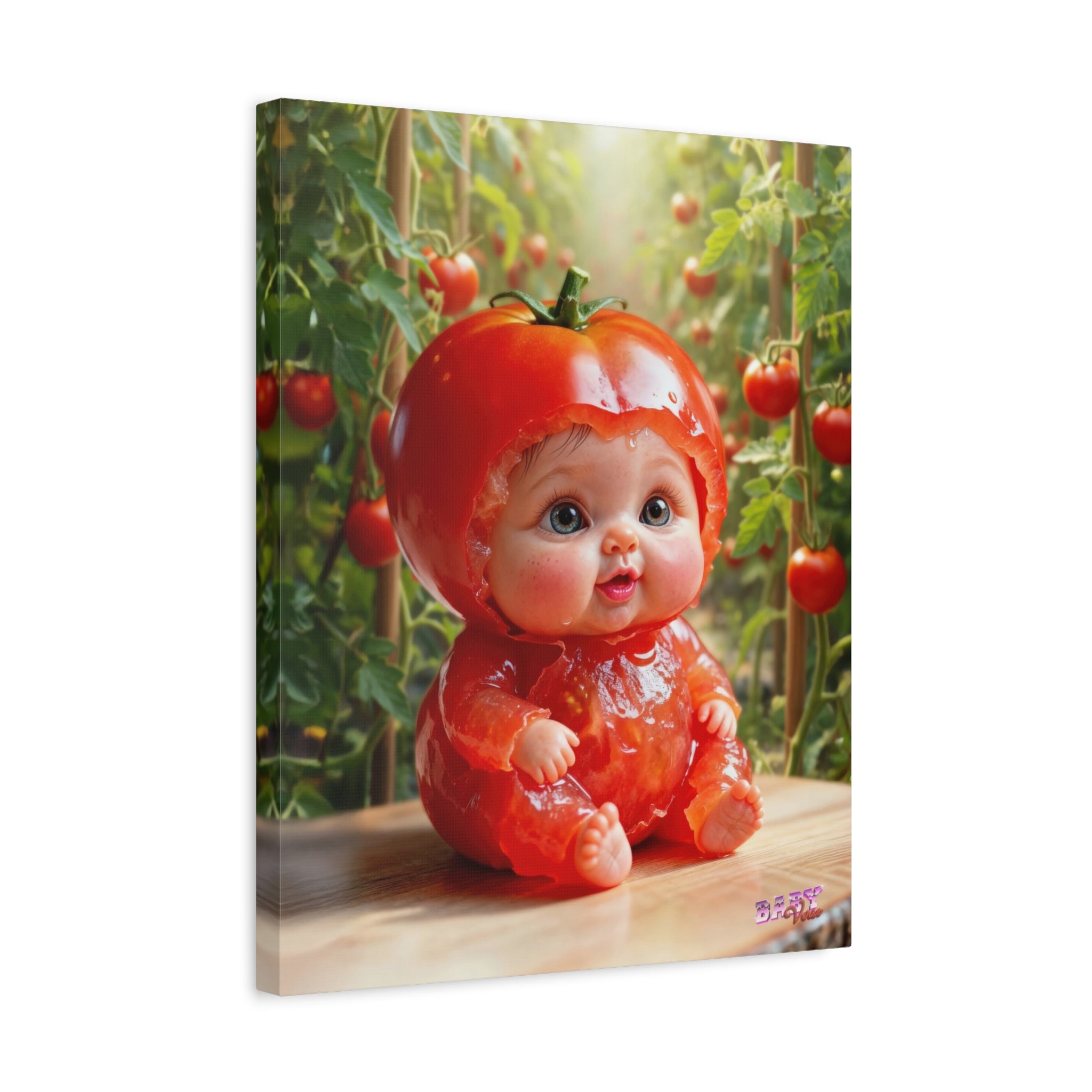 TomaBaby Canvas Wall Art Cute Tomato Garden Nursery Decor | Matte Canvas, Stretched, 1.25"