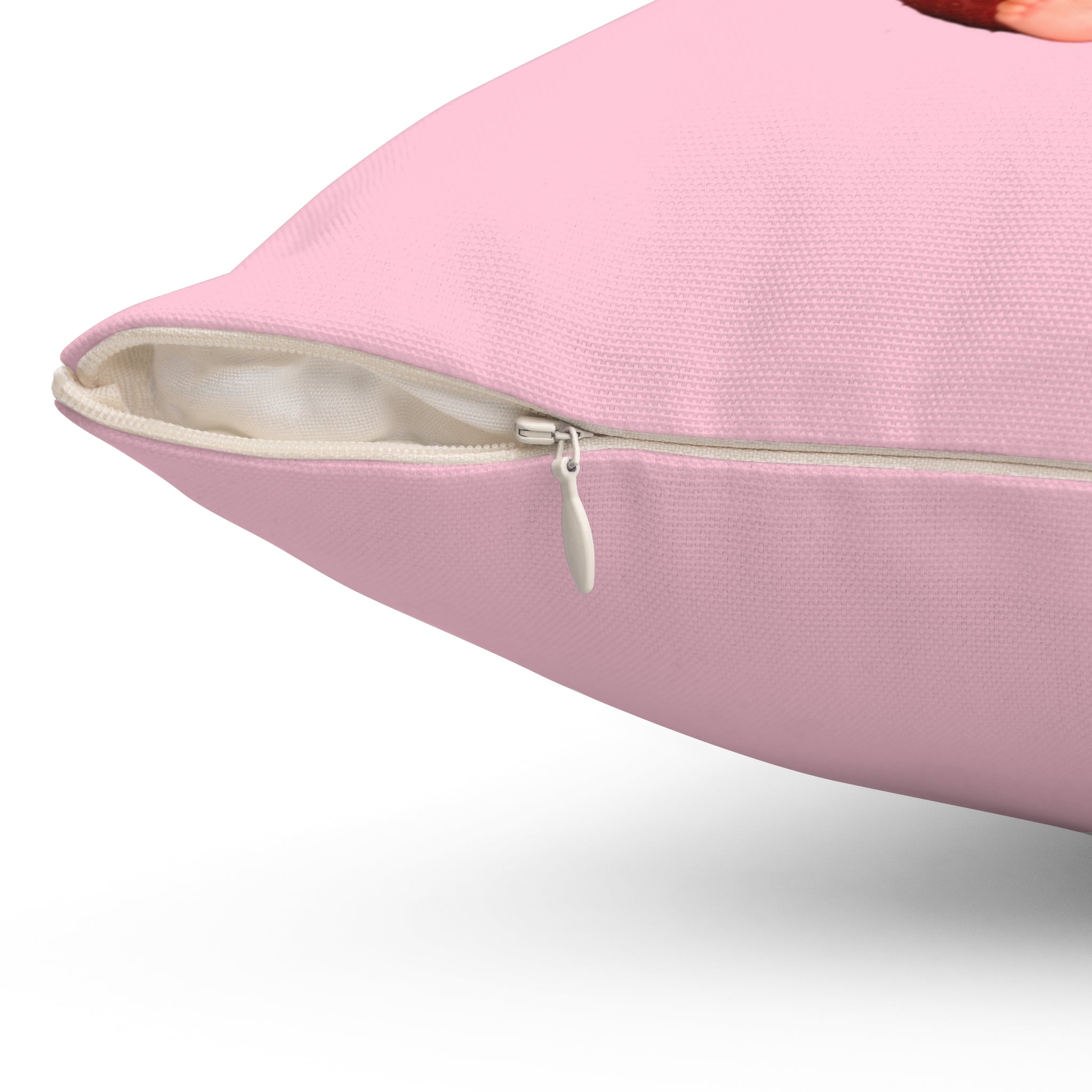 Strawberry Baby Decorative Pillow Pink Cushion for Home Decor Spun Polyester Square Pillow