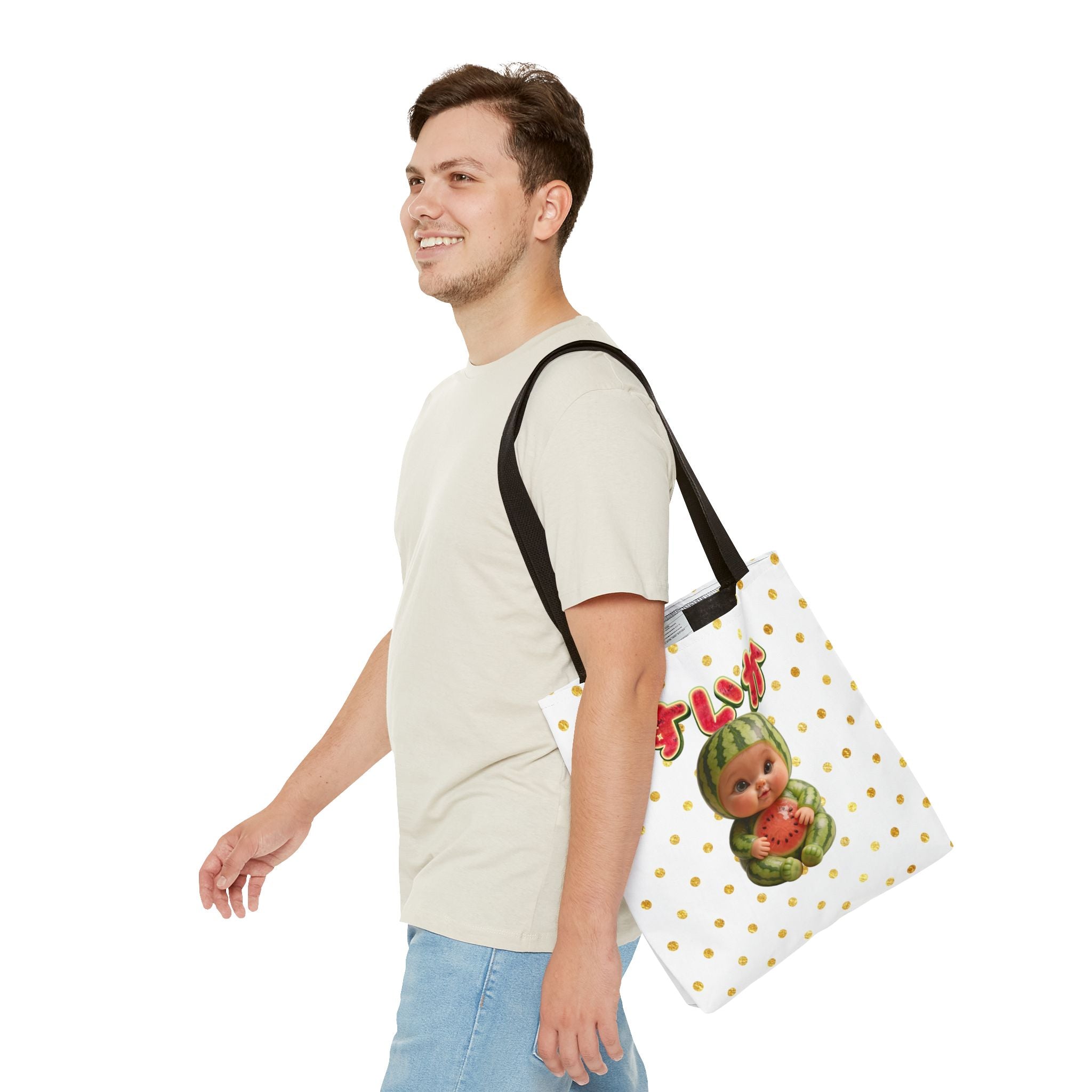 Watermelon Baby Tote Bag Cute Japanese Character Design | Tote Bag (AOP) (YouTube Shopping Edition)