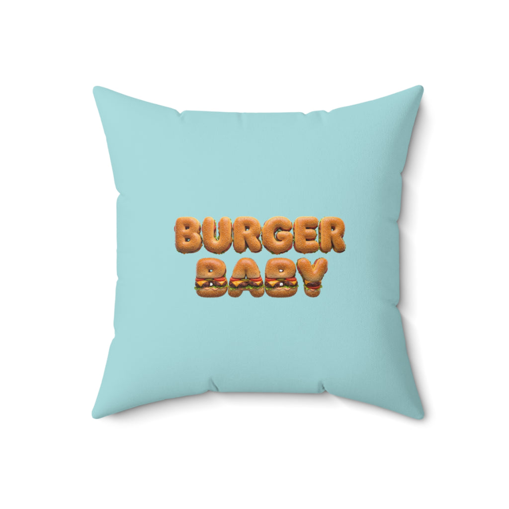 Burger Baby Throw Pillow Cute Food Character Cushion | Spun Polyester Square Pillow