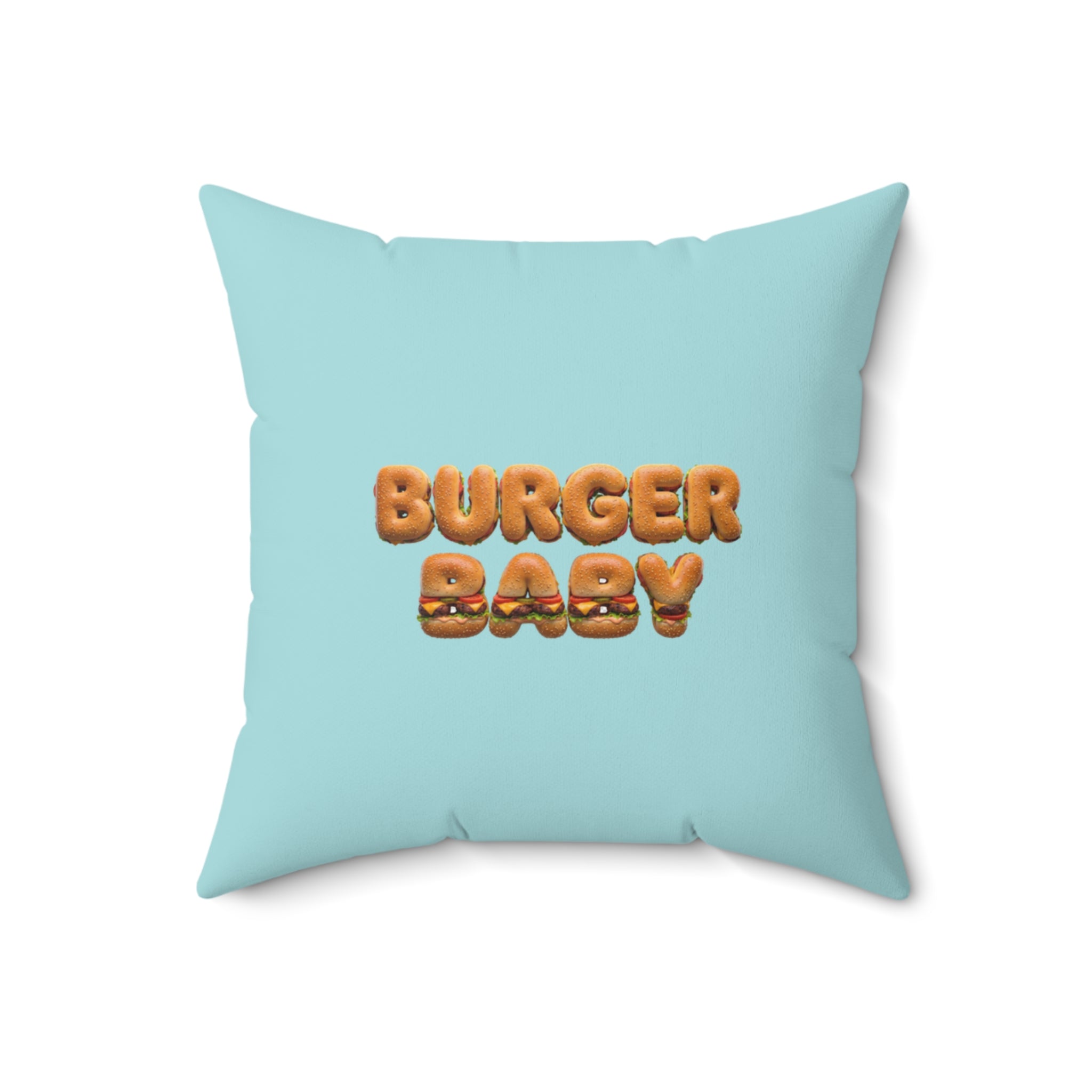Burger Baby Throw Pillow Cute Food Character Cushion | Spun Polyester Square Pillow
