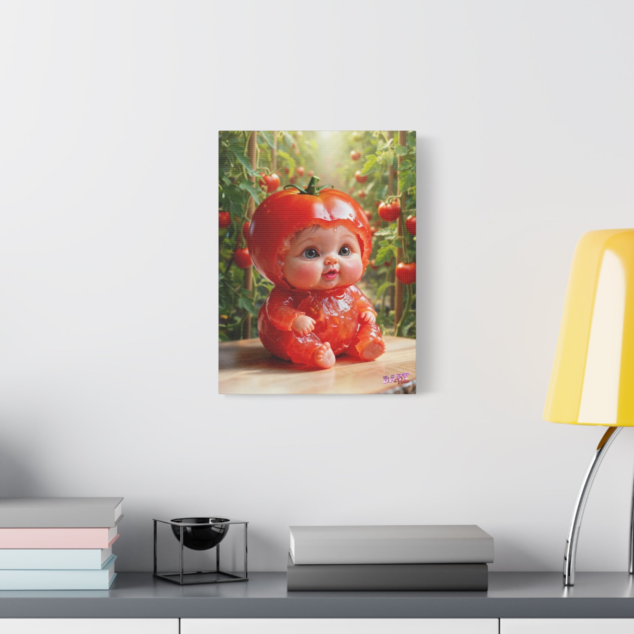 TomaBaby Canvas Wall Art Cute Tomato Garden Nursery Decor | Matte Canvas, Stretched, 1.25"