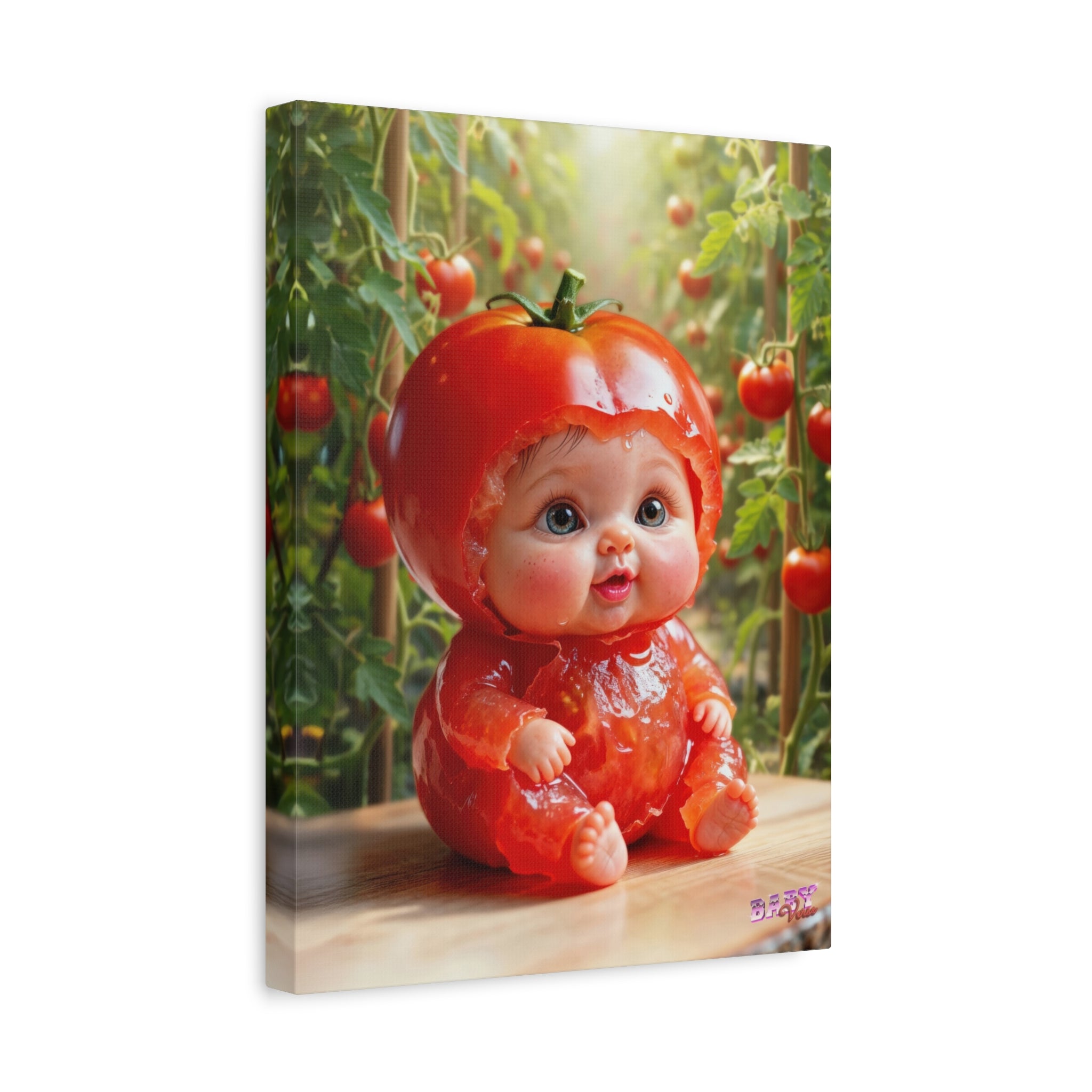TomaBaby Canvas Wall Art Cute Tomato Garden Nursery Decor | Matte Canvas, Stretched, 1.25"
