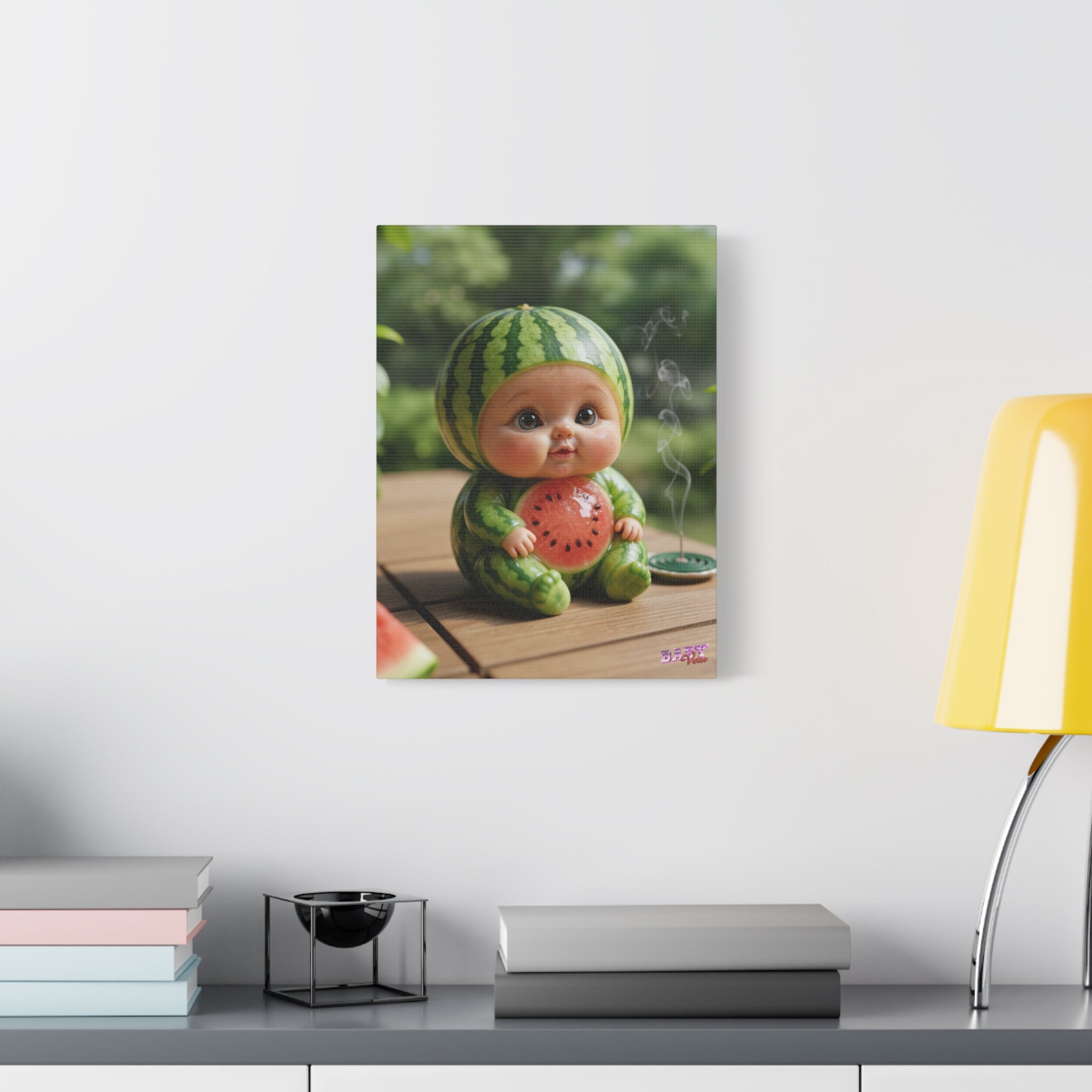 Canvas Wall Art SuikaBaby Cute Watermelon Baby Character (YouTube Store Edition) | Matte Canvas, Stretched, 1.25"