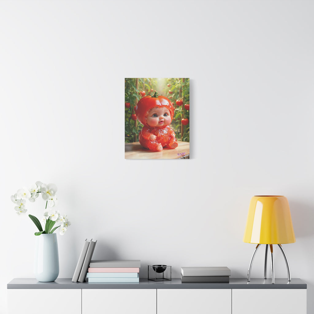 TomaBaby Canvas Wall Art Cute Tomato Garden Nursery Decor | Matte Canvas, Stretched, 1.25"