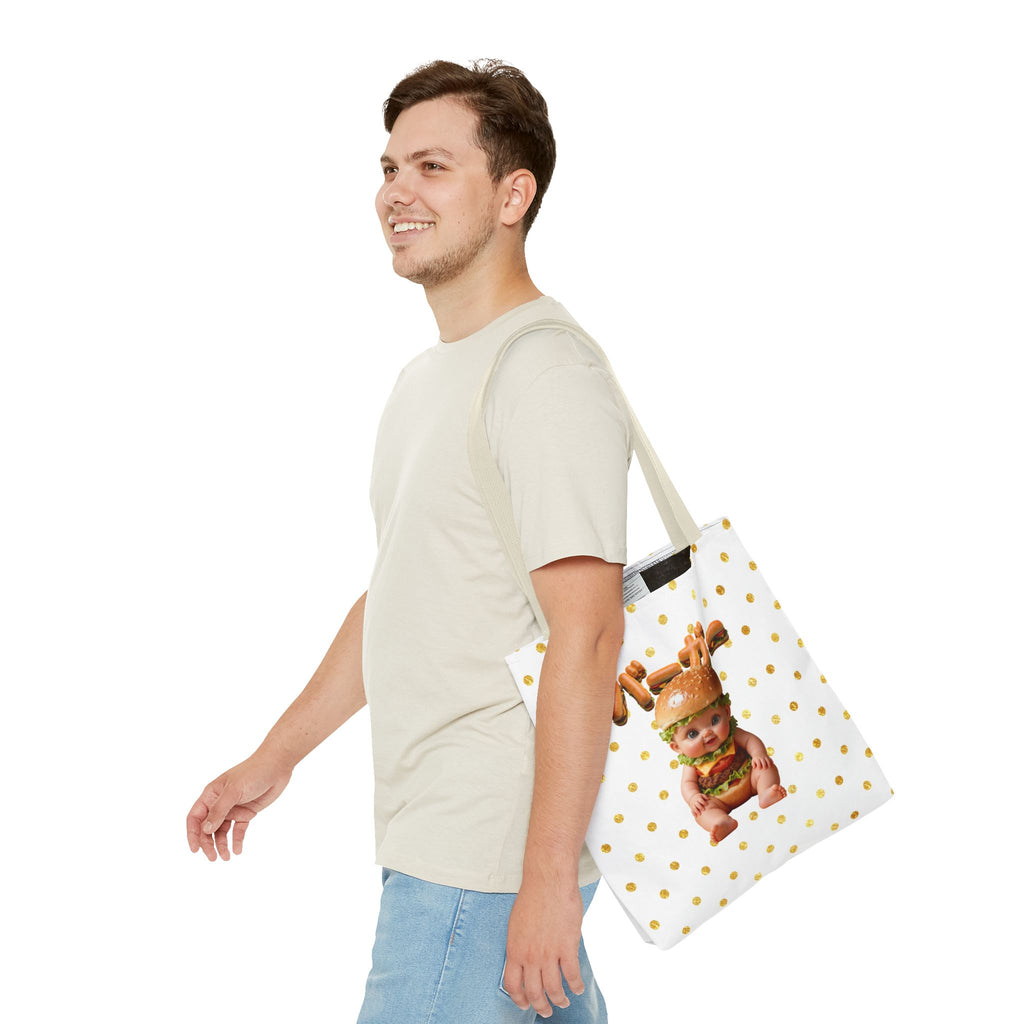 Burger Baby Tote Bag Cute Food Character (YouTube Store Edition) | Tote Bag (AOP)