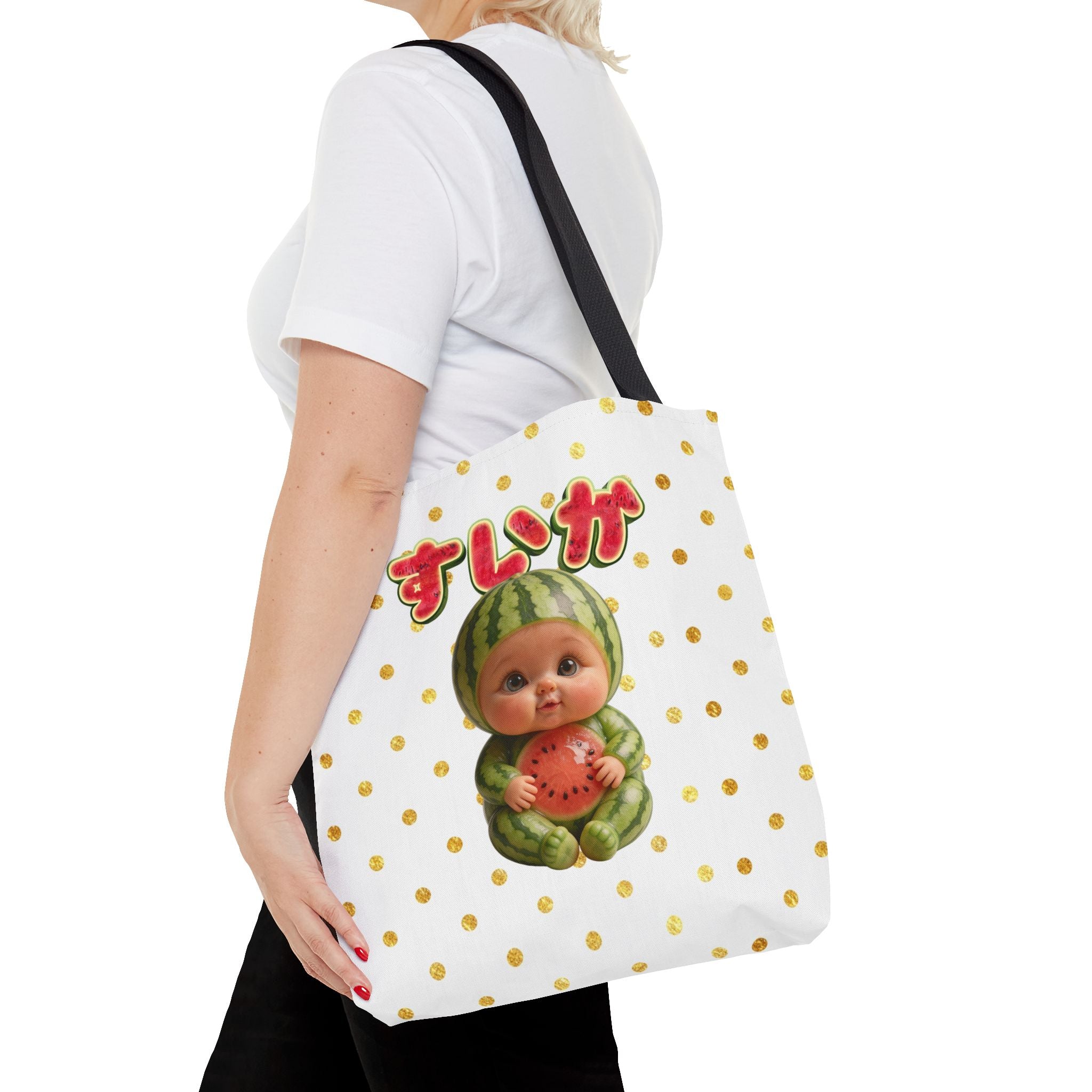 Watermelon Baby Tote Bag Cute Japanese Character Design | Tote Bag (AOP) (YouTube Shopping Edition)