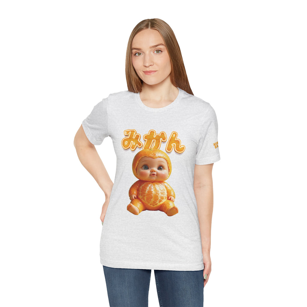 Graphic T Shirt with Cute Mikan Baby Mandarin Orange Illustration Unisex Jersey Short Sleeve Tee