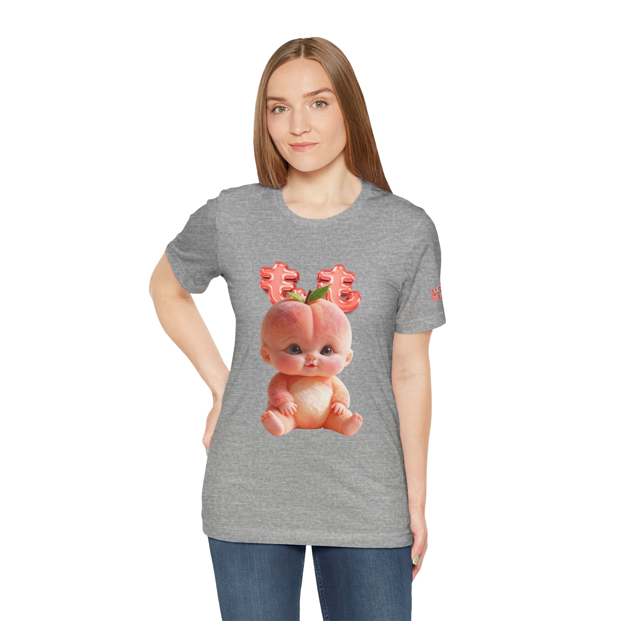 Peach Baby Graphic T Shirt Cute Fruit Baby Illustration Soft Tee Unisex Jersey Short Sleeve Tee