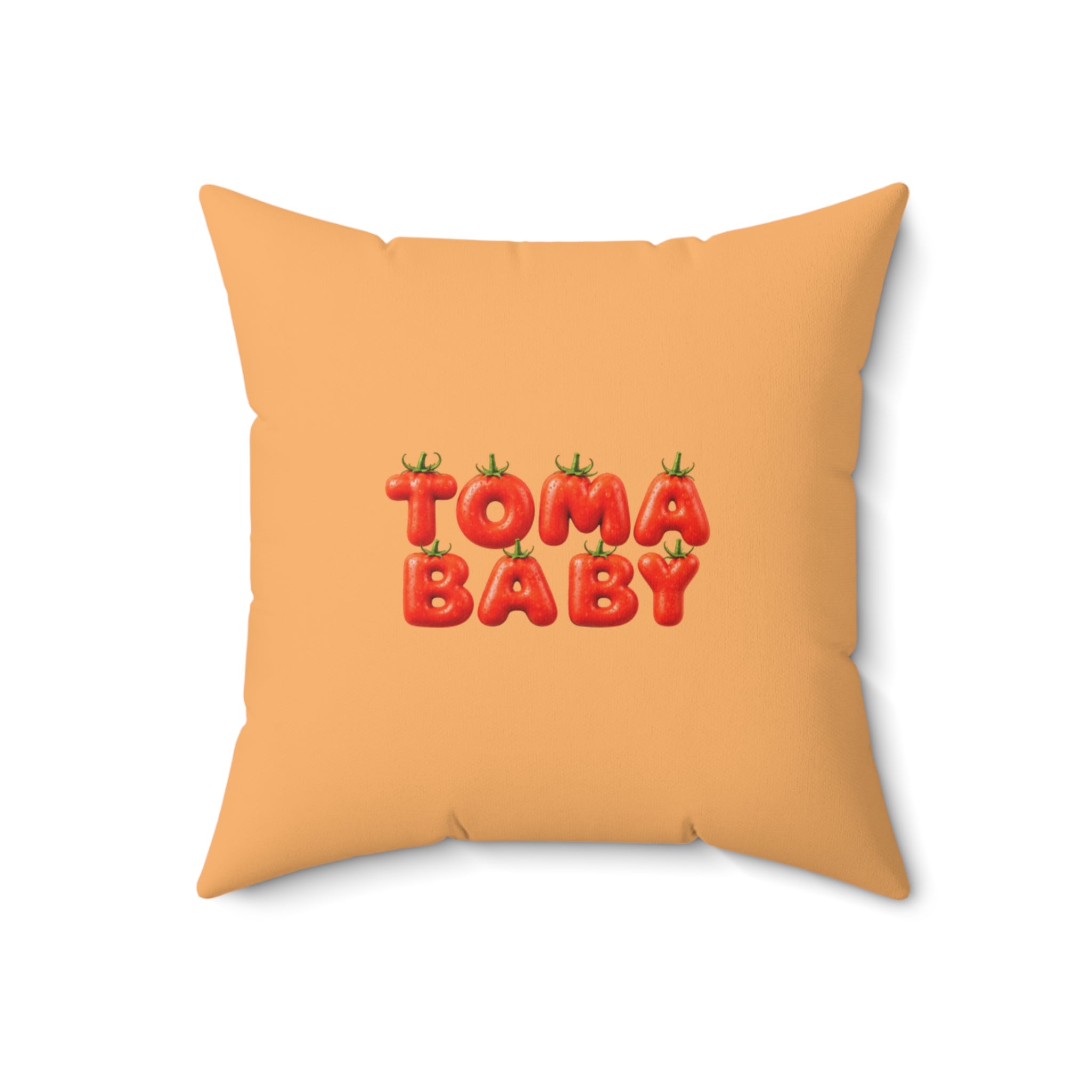 Tomato Baby Throw Pillow Cute Food Character Cushion | Spun Polyester Square Pillow