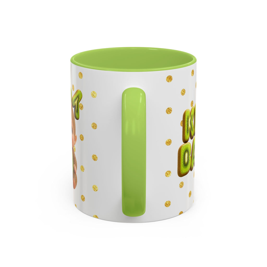 Kiwi Baby Mug Cute Fruit Character Gold Dot Cup | Accent Coffee Mug (11, 15oz)