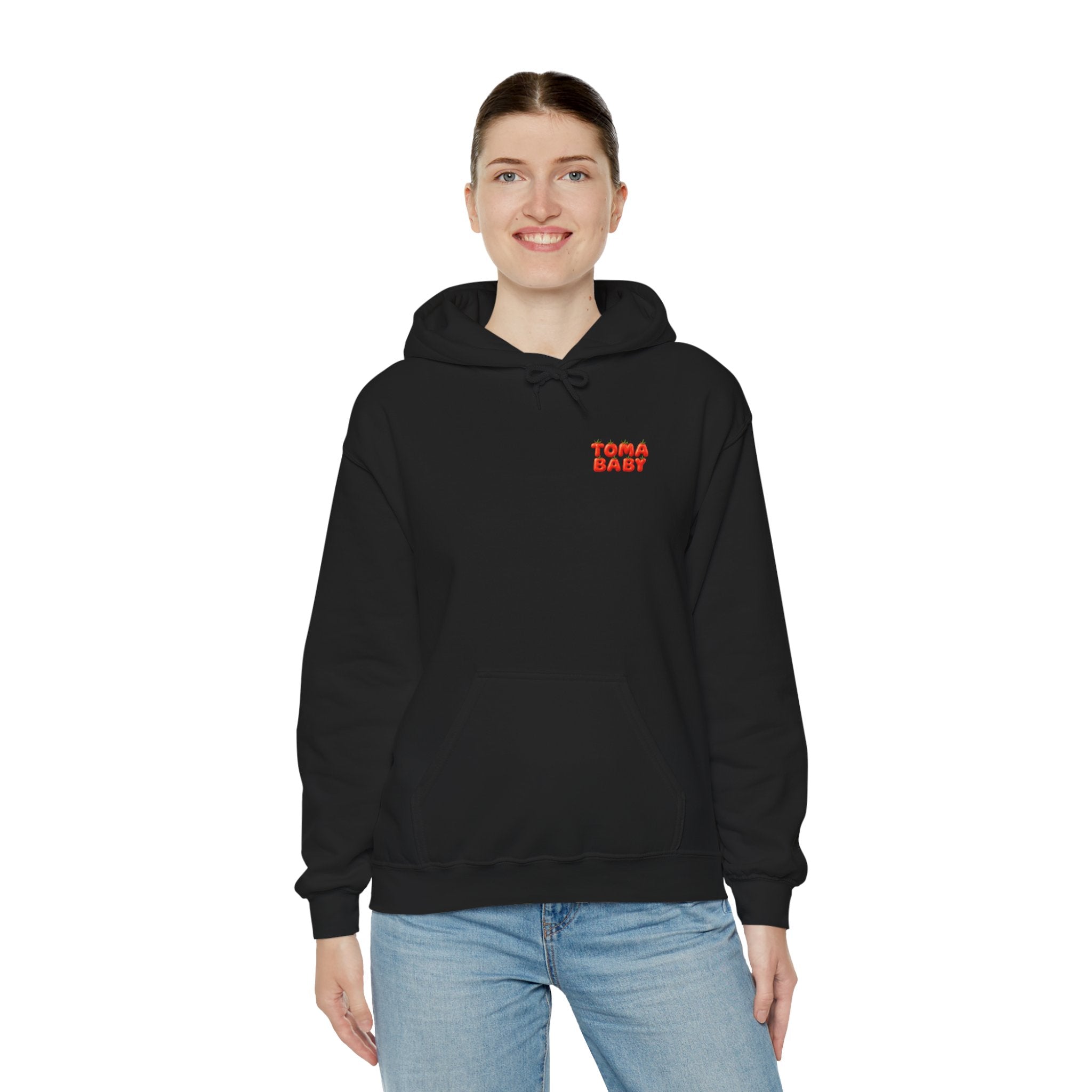 Tomato Baby Hoodie Back Print (YouTube Store Edition) | Unisex Heavy Blend™ Hooded Sweatshirt