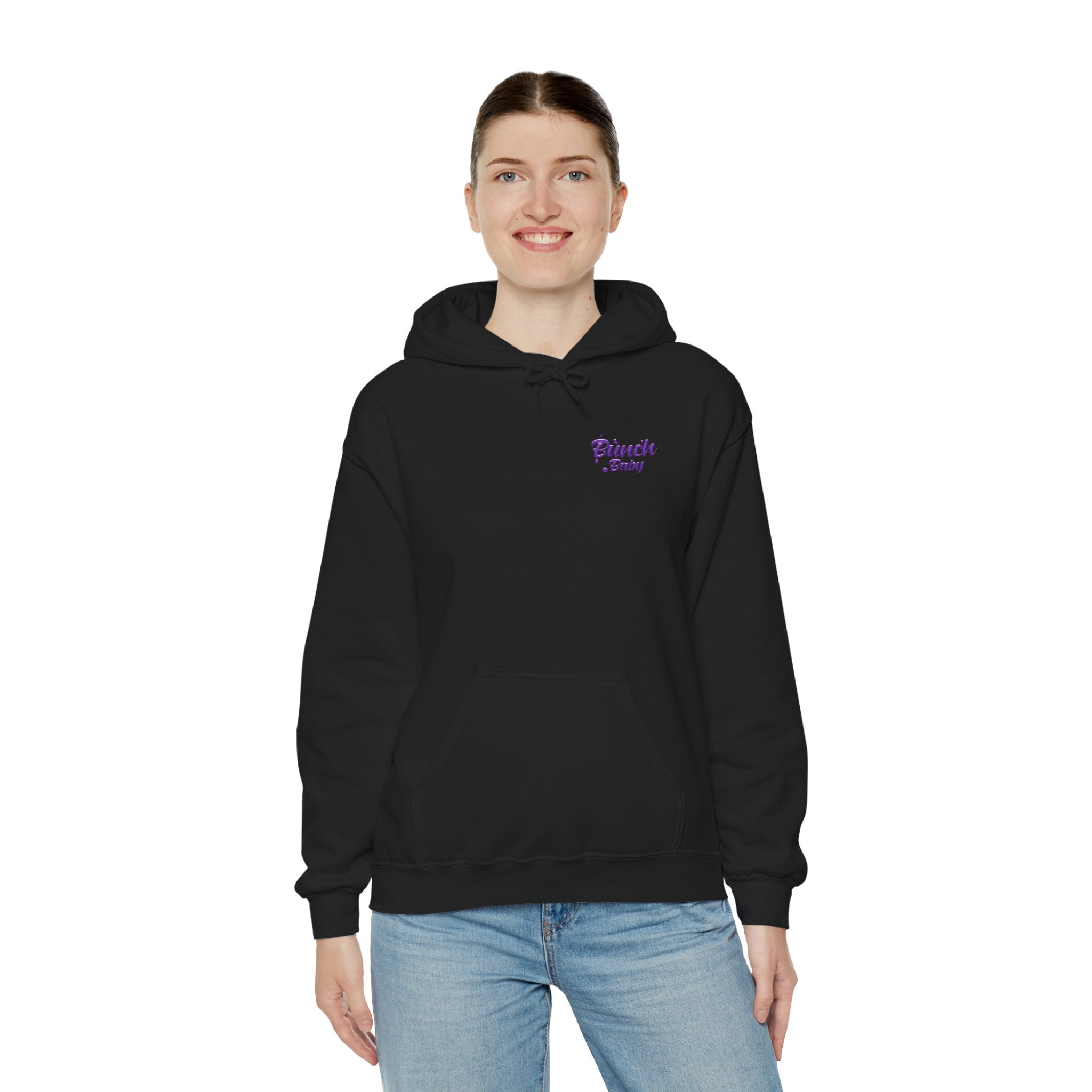 Unisex Hoodie Bunch Baby Cute Grape Character Graphic Sweatshirt Back Print | Unisex Heavy Blend™ Hooded Sweatshirt