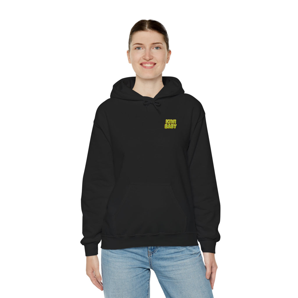 Kiwi Baby Hoodie Cute Fruit Character Back Print | Unisex Heavy Blend™ Hooded Sweatshirt
