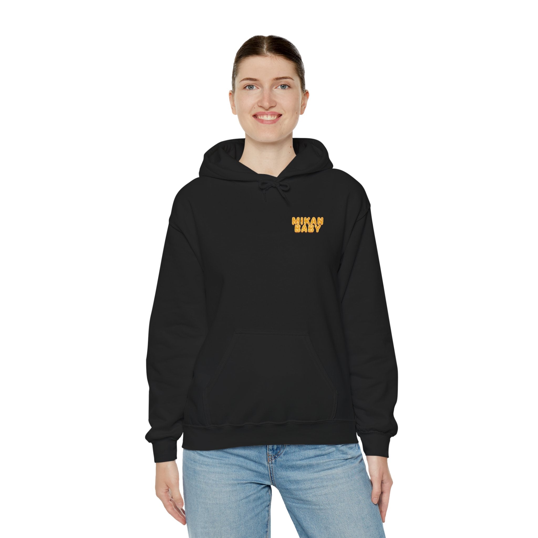 Unisex Hoodie Mikan Baby Cute Orange Character Graphic Sweatshirt (YouTube Store Edition) | Unisex Heavy Blend™ Hooded Sweatshirt