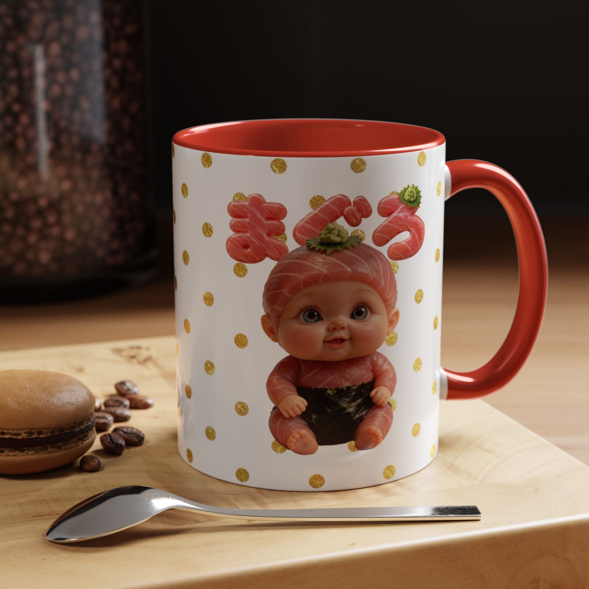 Tuna Baby Mug Maguro Sushi Character (YouTube Store Edition) | Accent Coffee Mug (11oz)