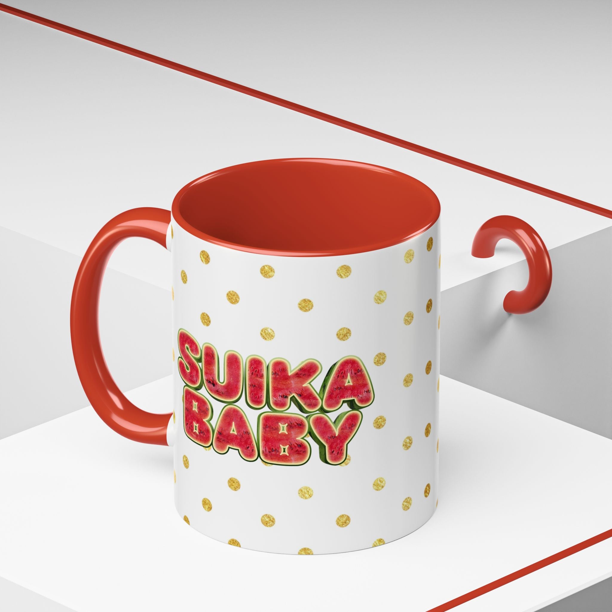 Watermelon Baby Mug Cute Japanese Kawaii Character Coffee Cup | Accent Coffee Mug (11, 15oz)