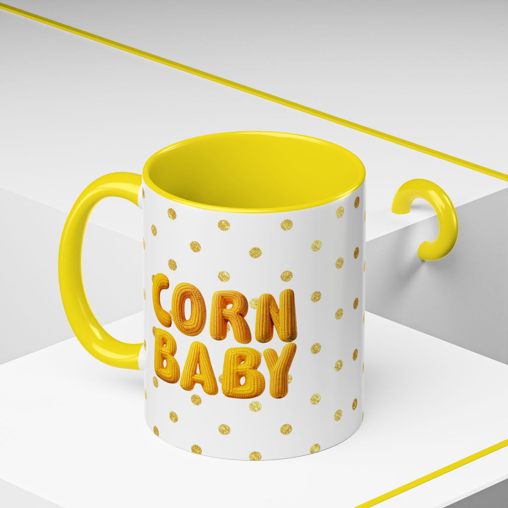 Corn Baby Mug Ceramic Coffee Cup Cute Character Design Gift | Accent Coffee Mug (11, 15oz)