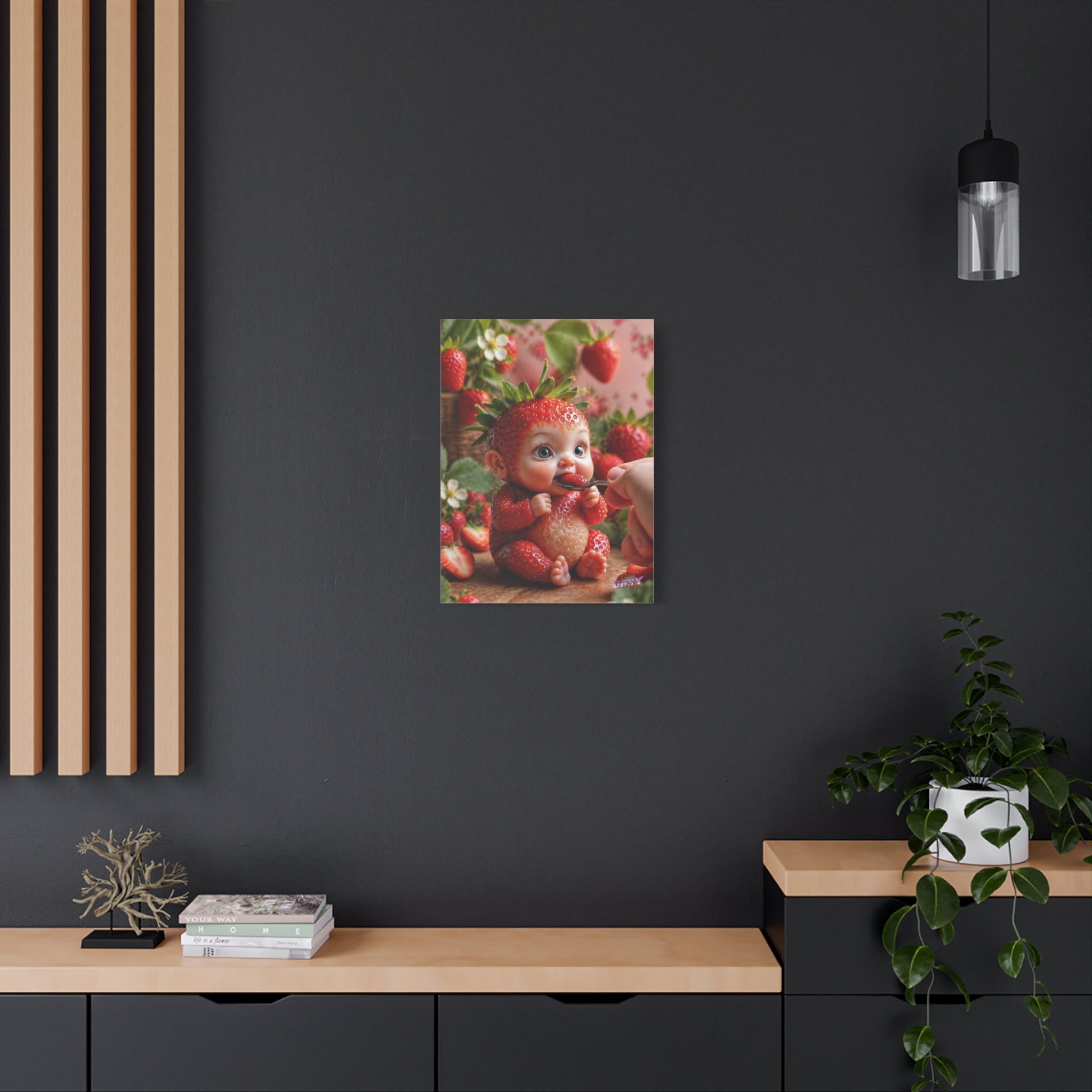 Strawberry Baby Canvas Wall Art Cute Baby Character Print (YouTube Store Edition) | Matte Canvas, Stretched, 1.25"