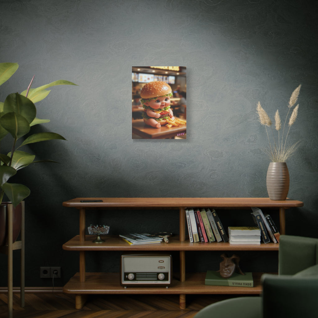 BurgerBaby Canvas Wall Art Cute Fast Food Baby Decor(YouTube Store Edition) | Matte Canvas, Stretched, 1.25"