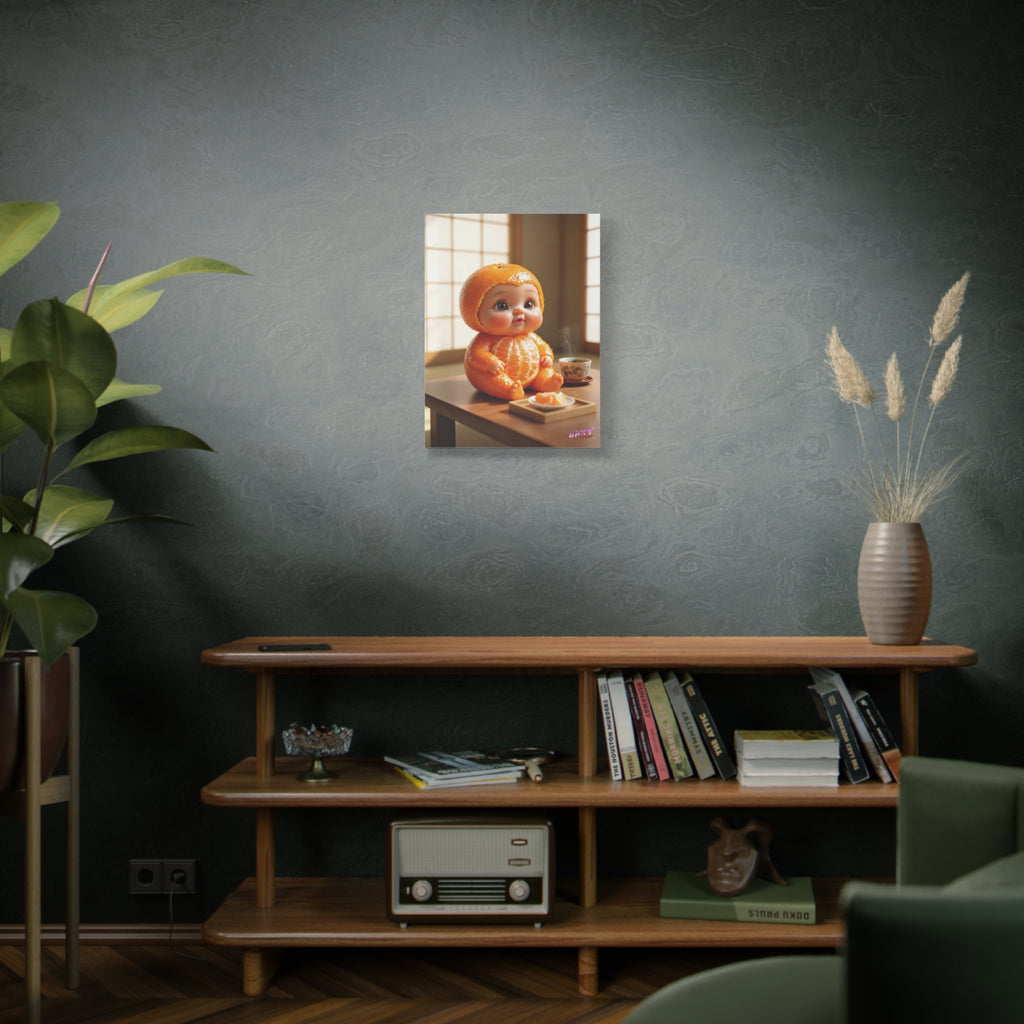 Canvas Wall Art with Mikan Baby in Japanese Room Kawaii Orange (YouTube Store Edition) | Matte Canvas, Stretched, 1.25"