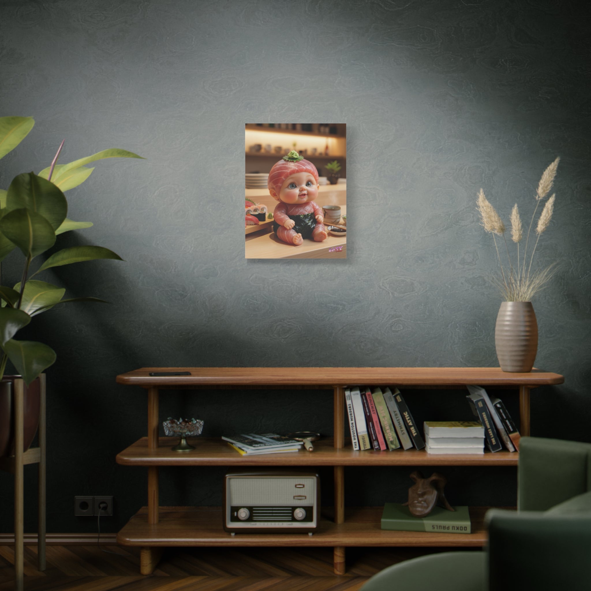 Canvas Wall Art TunaBaby Maguro Sushi Character Japanese Restaurant Scene | Matte Canvas, Stretched, 1.25"