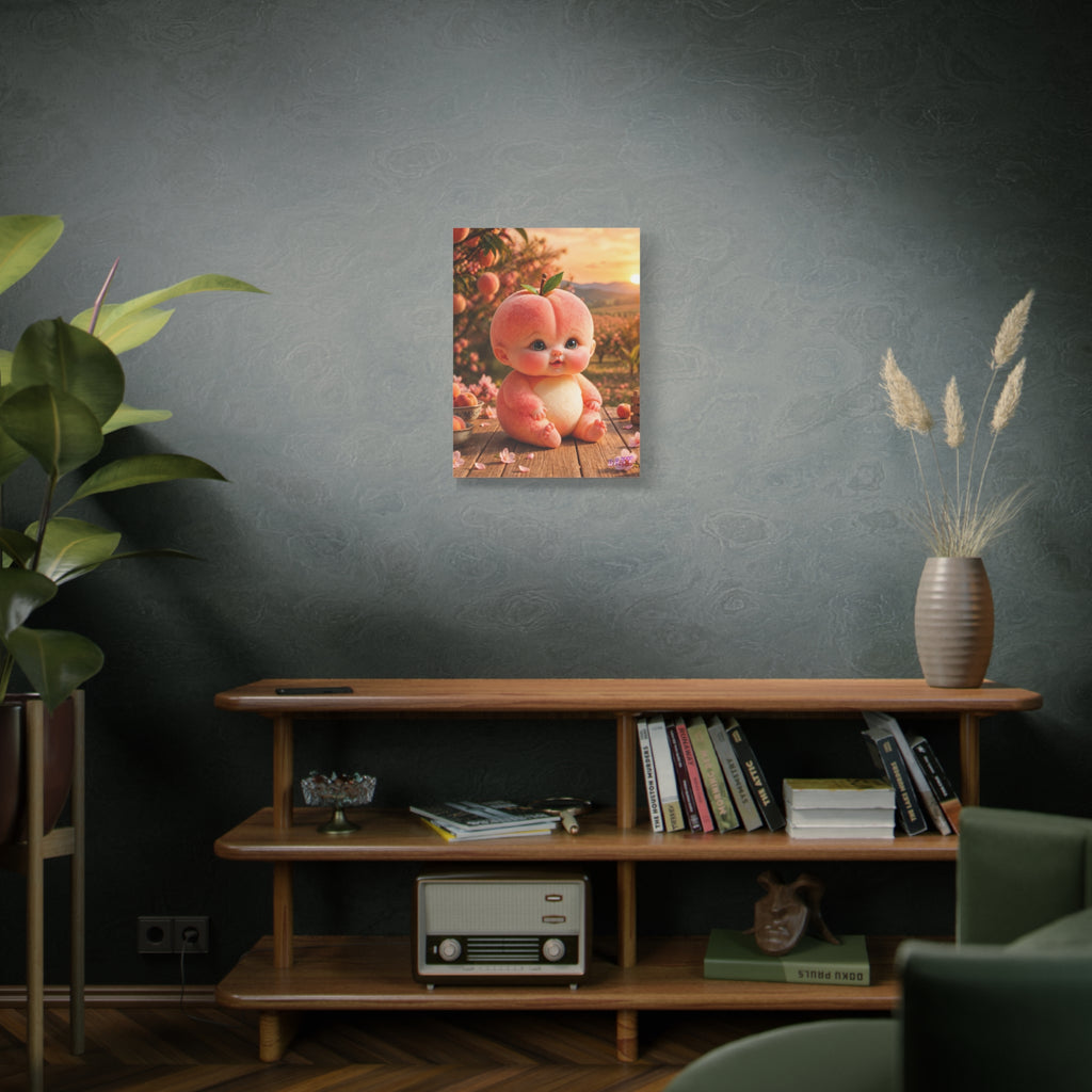 Peach Baby Canvas Wall Art Cute Orchard Fantasy Nursery Decor | Matte Canvas, Stretched, 1.25"