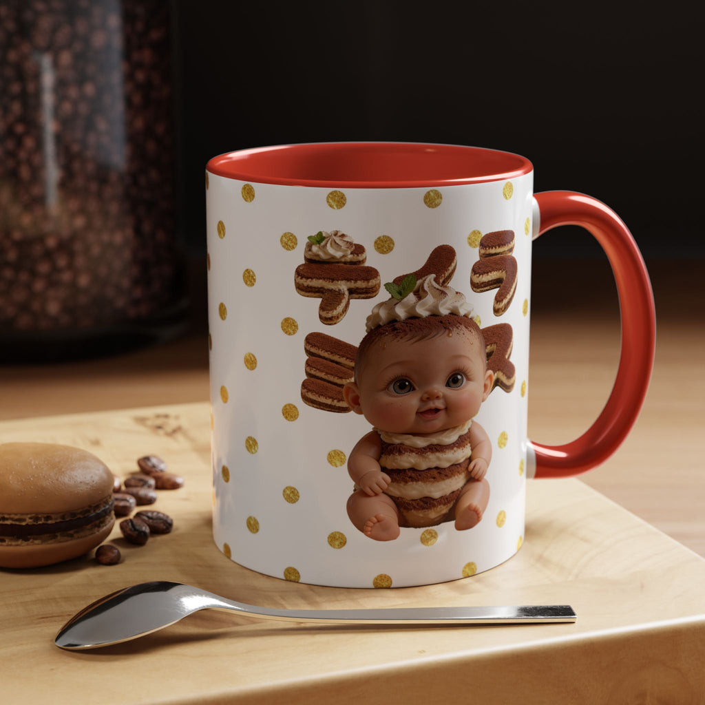 TiraBaby Red Accent Mug Tiramisu Dessert Character (YouTube Store Edition) | Accent Coffee Mug (11oz)