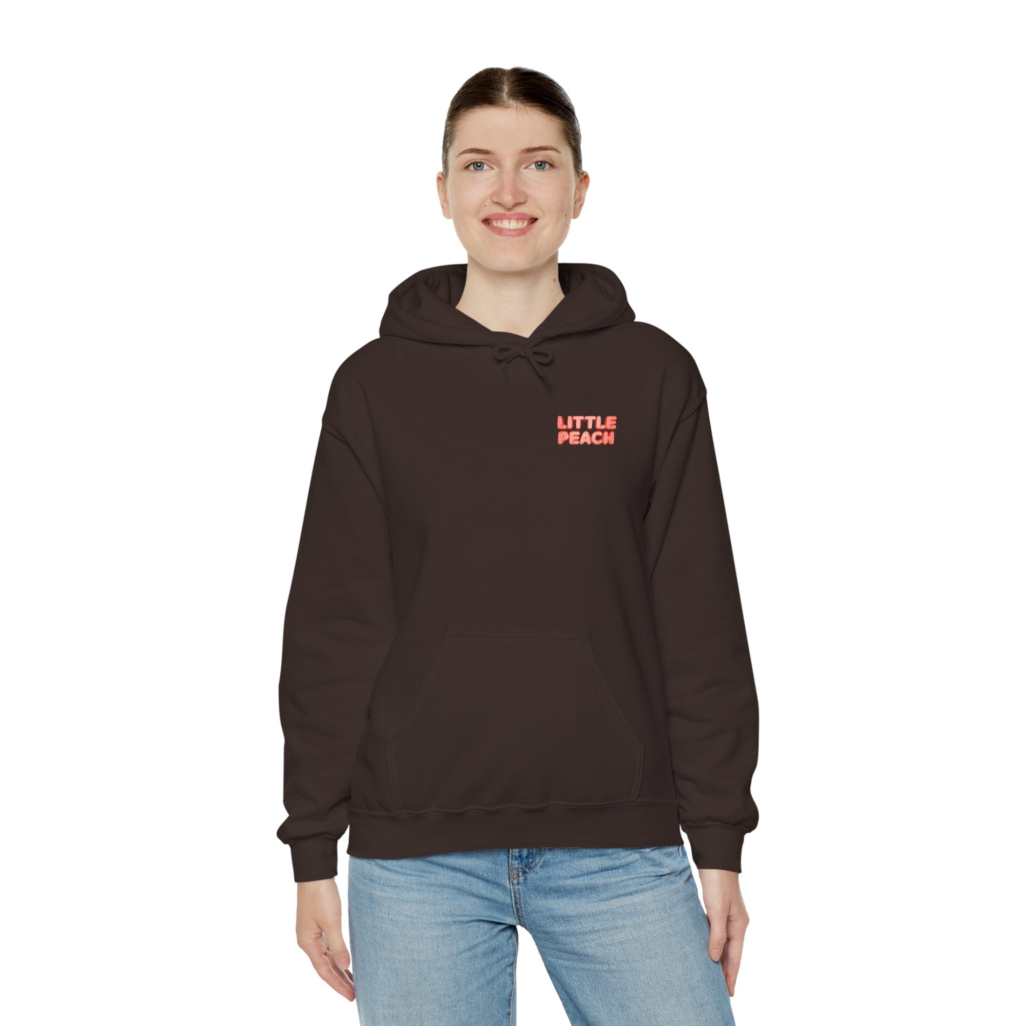 Little Peach Baby Hoodie Cute Fruit Character Graphic (YouTube Store Edition) | Unisex Heavy Blend™ Hooded Sweatshirt