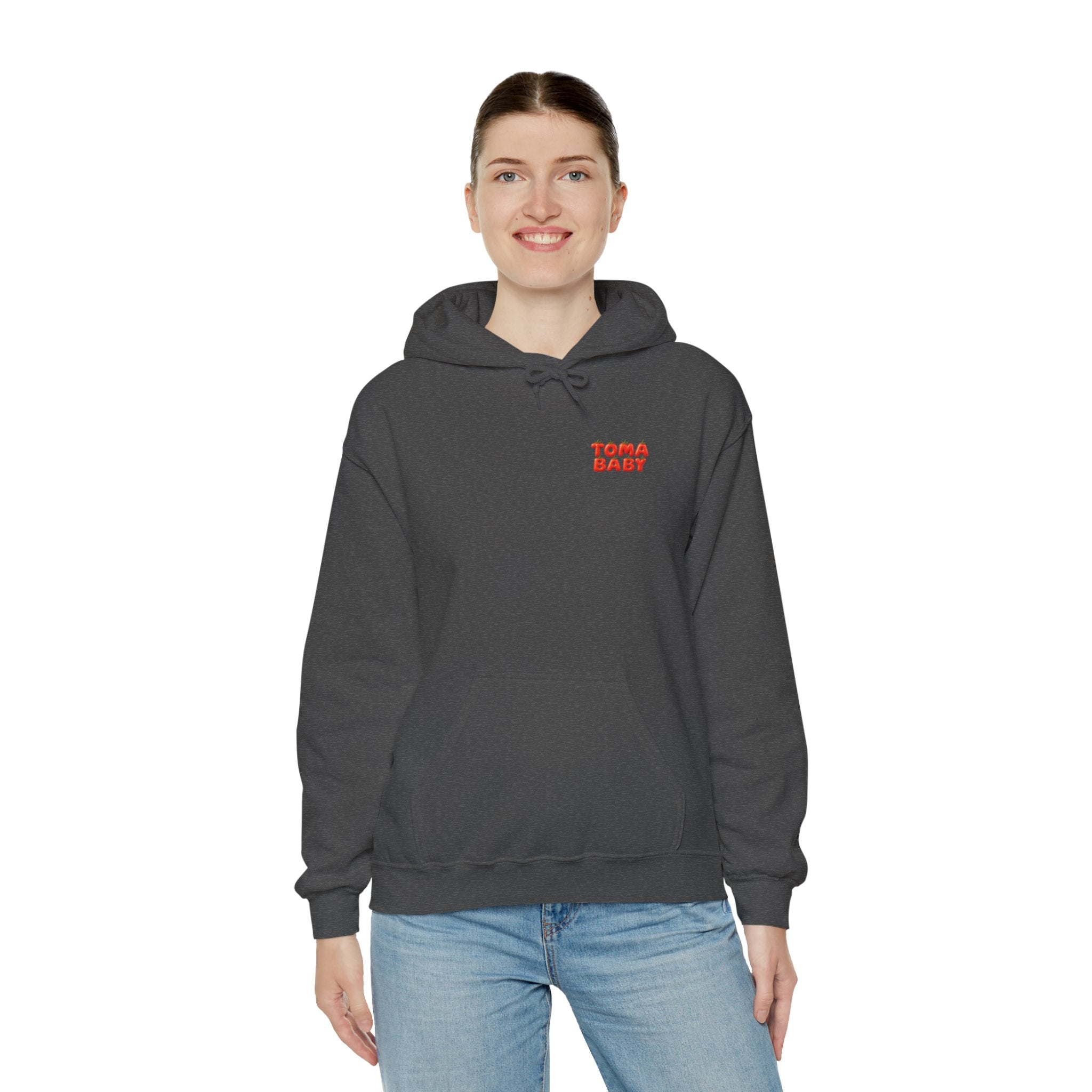 Tomato Baby Hoodie Back Print (YouTube Store Edition) | Unisex Heavy Blend™ Hooded Sweatshirt