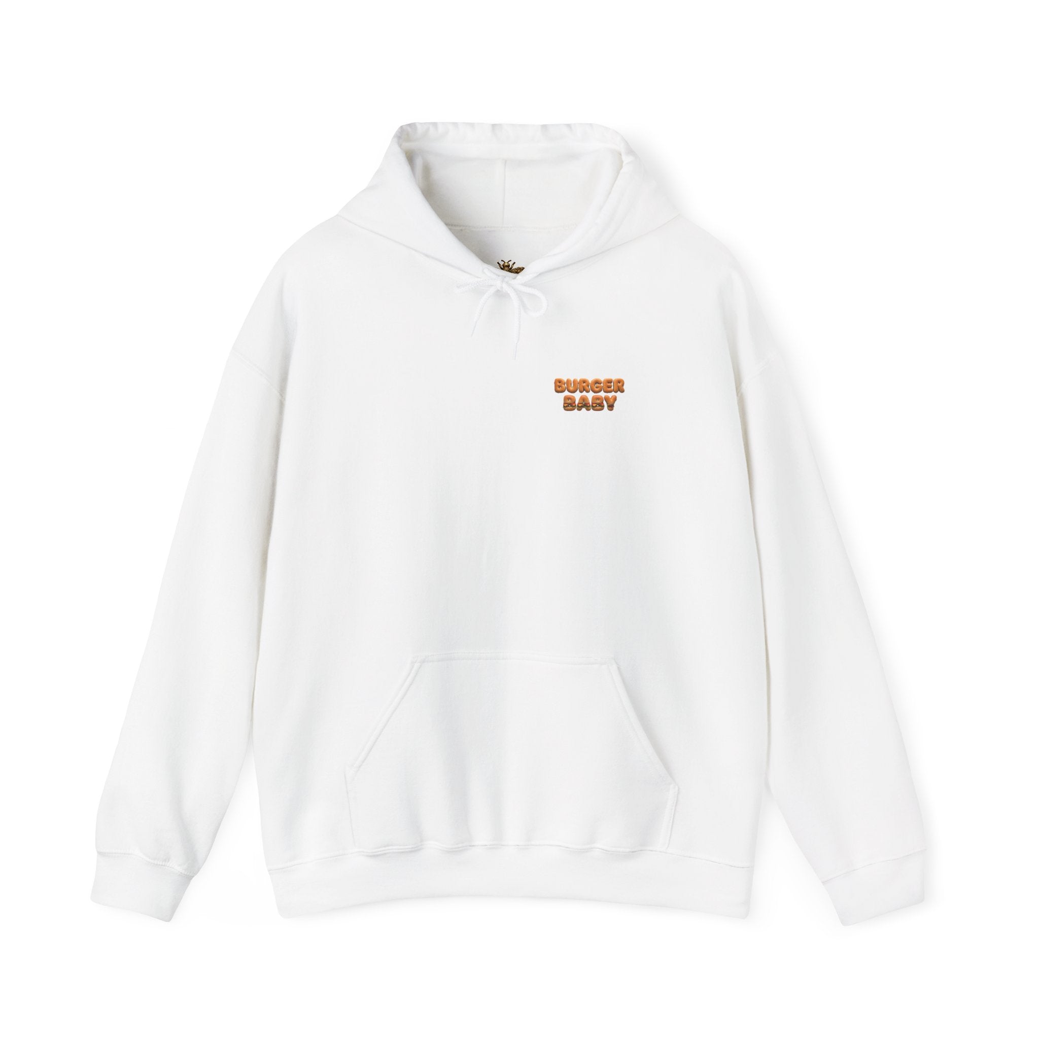Burger Baby Hoodie Cute Food Character Back Print (YouTube Store Edition) | Unisex Heavy Blend™ Hooded Sweatshirt