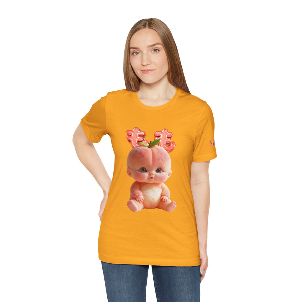 Peach Baby Graphic T Shirt Cute Fruit Baby Illustration Soft Tee Unisex Jersey Short Sleeve Tee