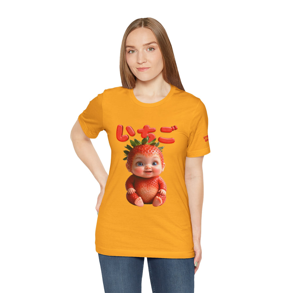 Strawberry Baby Kawaii Japanese T-Shirt, Cute Fruit Character Tee, Pink Aesthetic Shirt, Soft Cotton Unisex Top