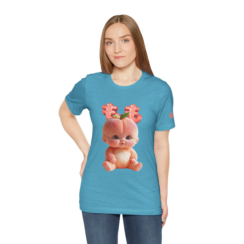 Peach Baby Graphic T Shirt Cute Fruit Baby Illustration Soft Tee Unisex Jersey Short Sleeve Tee
