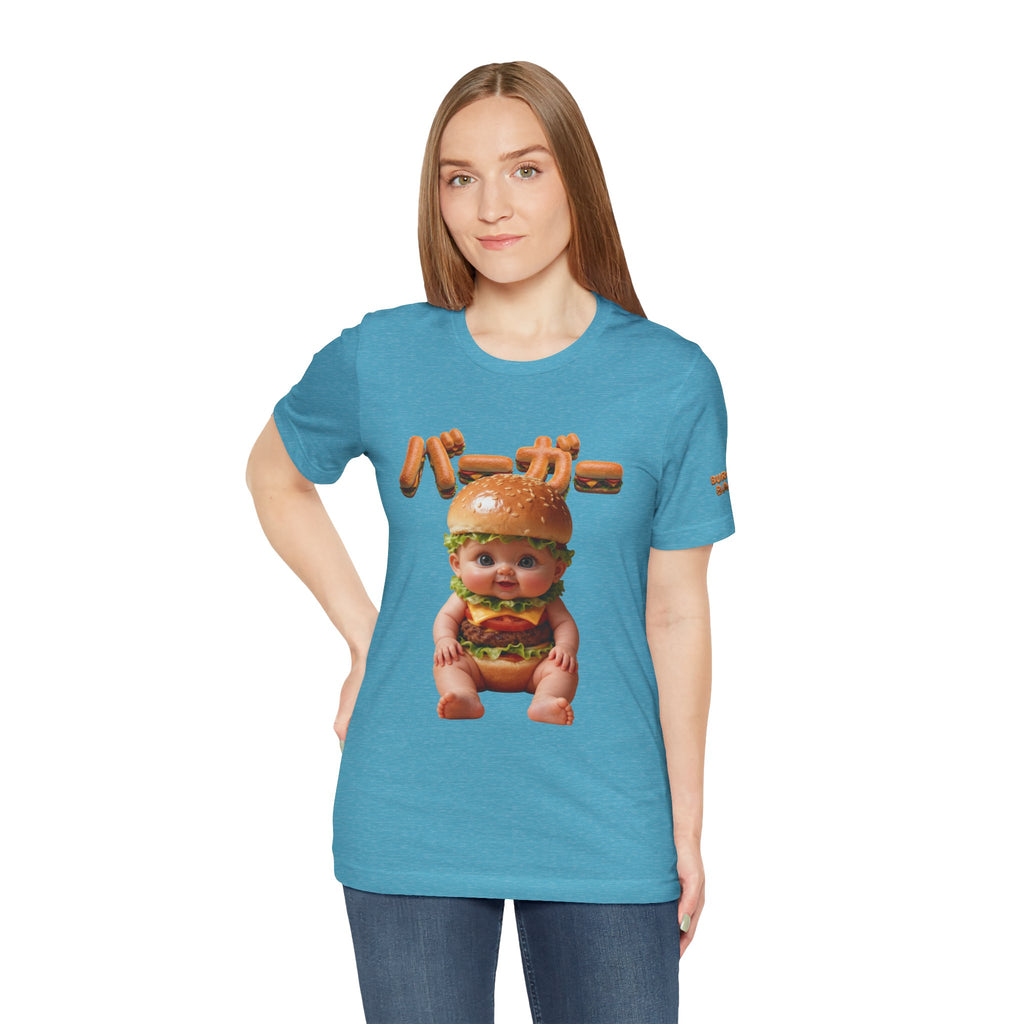 Burger Baby Graphic T Shirt Cute Food Character Tee | Unisex Jersey Short Sleeve Tee