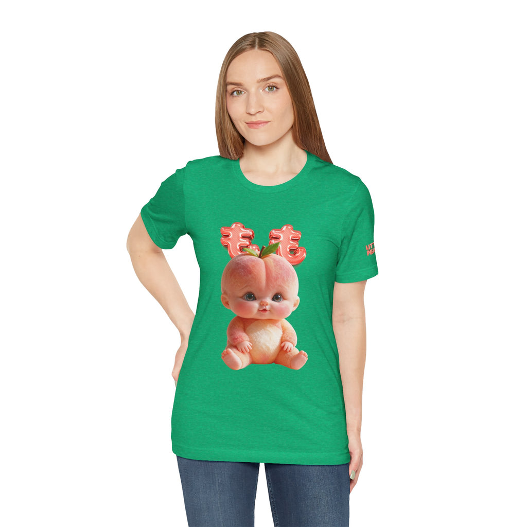 Peach Baby Graphic T Shirt Cute Fruit Baby Illustration Soft Tee Unisex Jersey Short Sleeve Tee