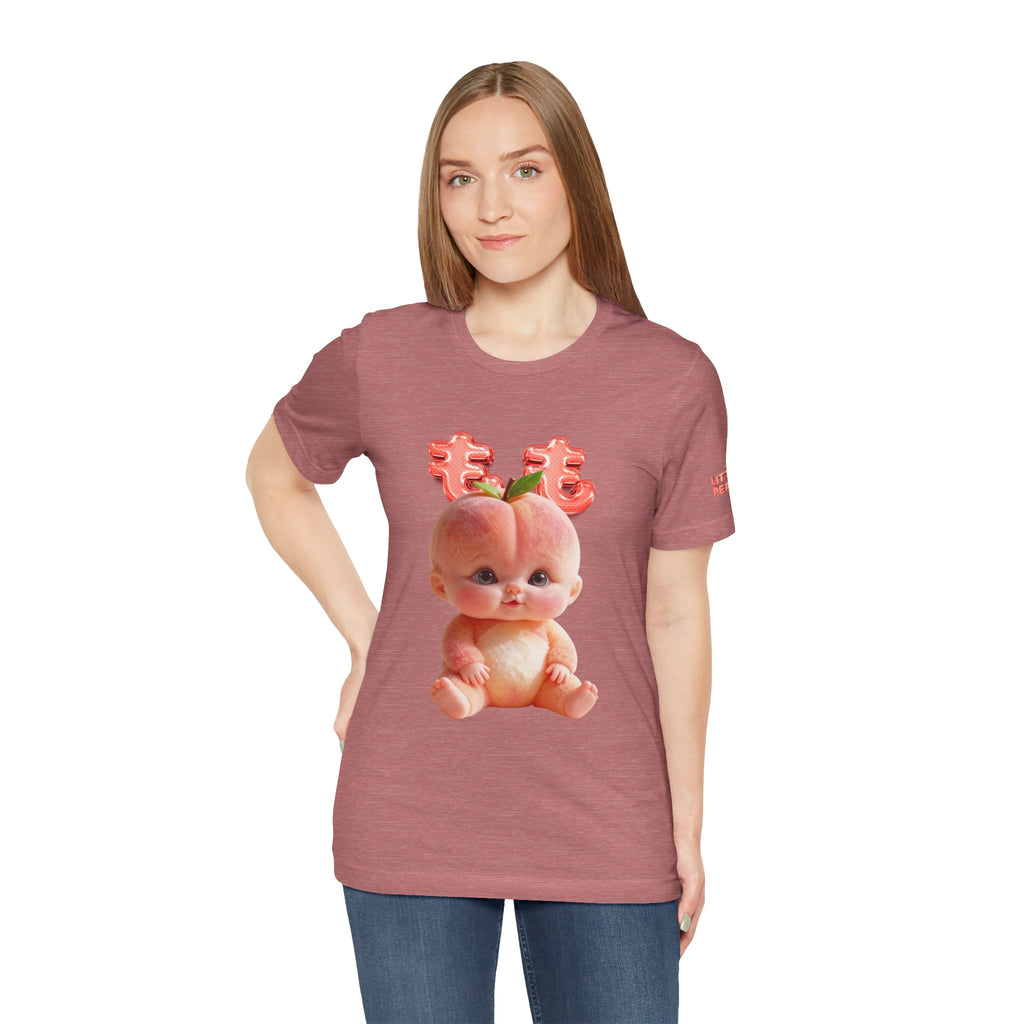 Peach Baby Graphic T Shirt Cute Fruit Baby Illustration Soft Tee Unisex Jersey Short Sleeve Tee