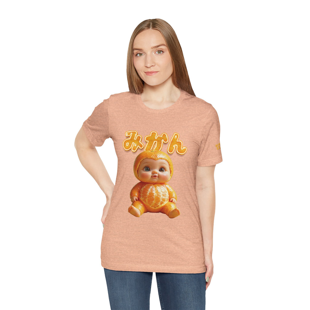 Graphic T Shirt with Cute Mikan Baby Mandarin Orange Illustration Unisex Jersey Short Sleeve Tee