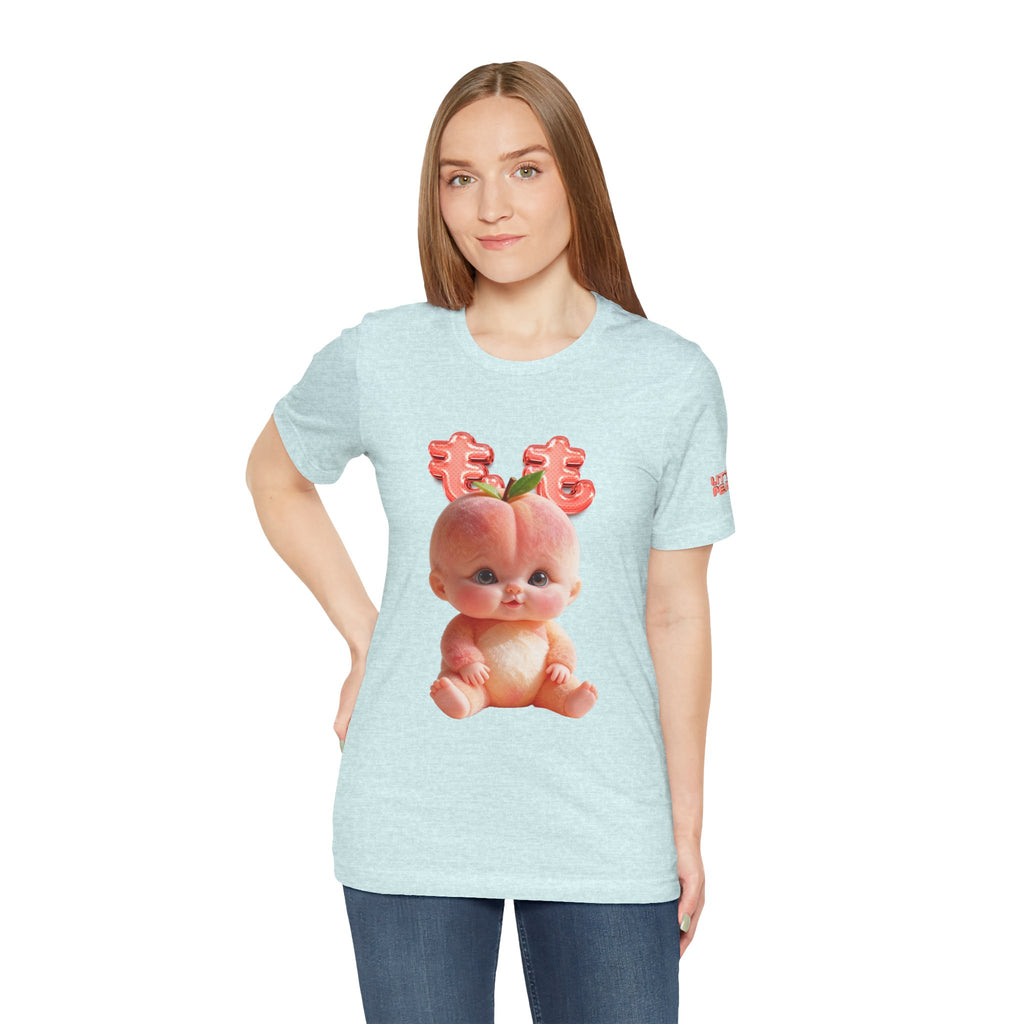 Peach Baby Graphic T Shirt Cute Fruit Baby Illustration Soft Tee Unisex Jersey Short Sleeve Tee