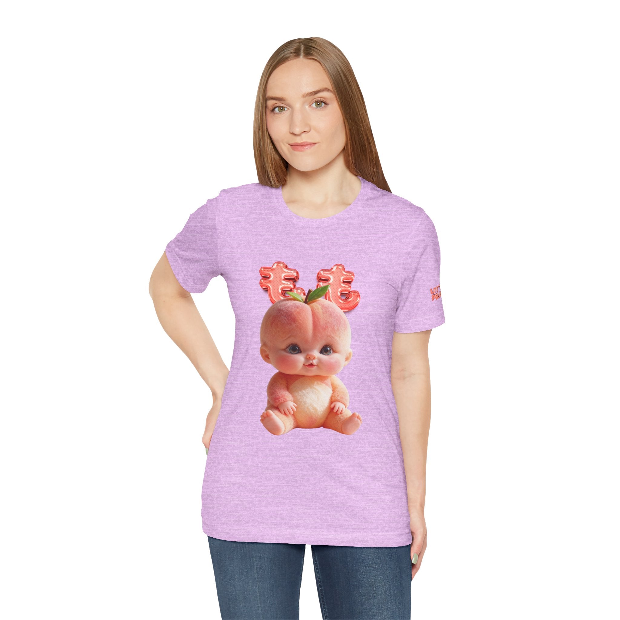 Peach Baby Graphic T Shirt Cute Fruit Baby Illustration Soft Tee Unisex Jersey Short Sleeve Tee