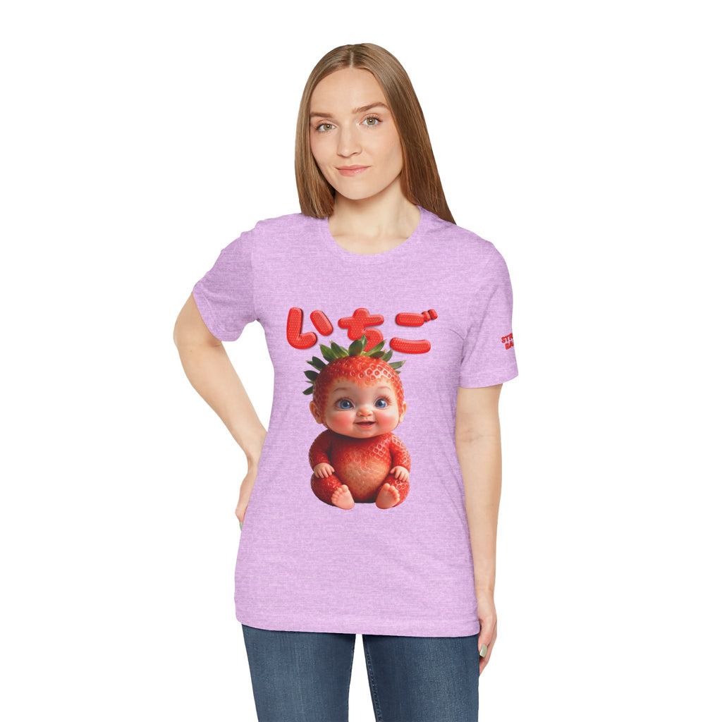 Strawberry Baby Kawaii Japanese T-Shirt, Cute Fruit Character Tee, Pink Aesthetic Shirt, Soft Cotton Unisex Top